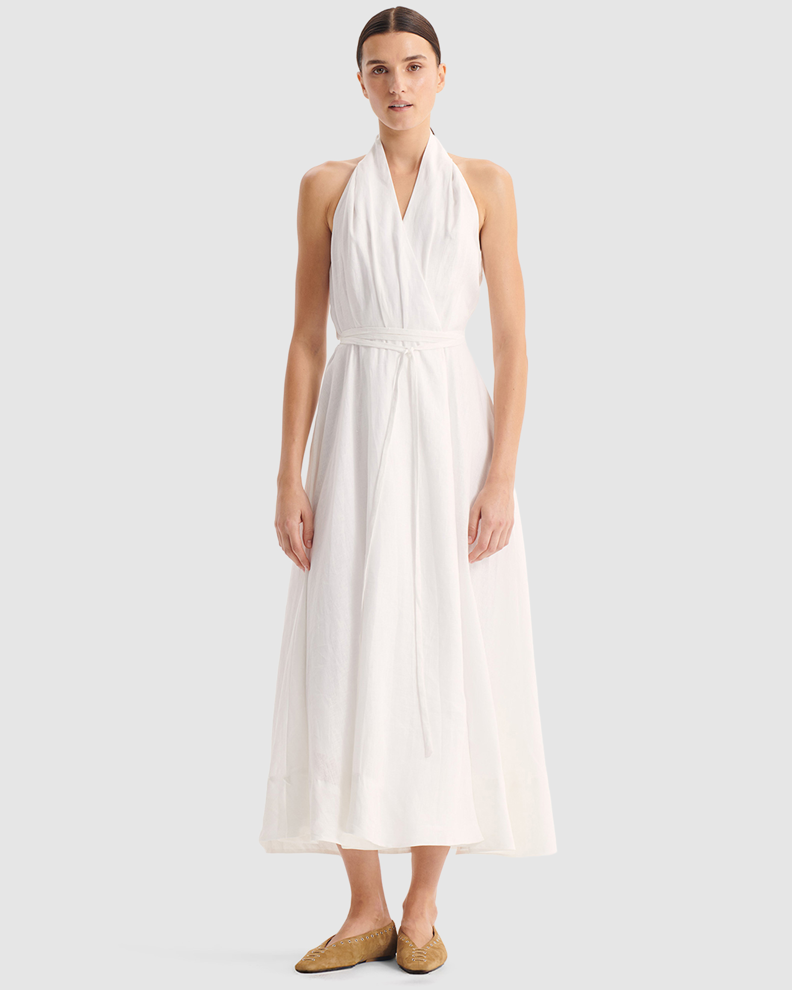 Ronni Linen Halter Dress