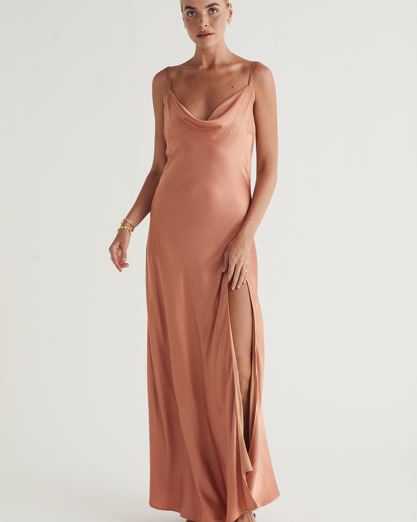 Calista Cowl Neck Midi Dress