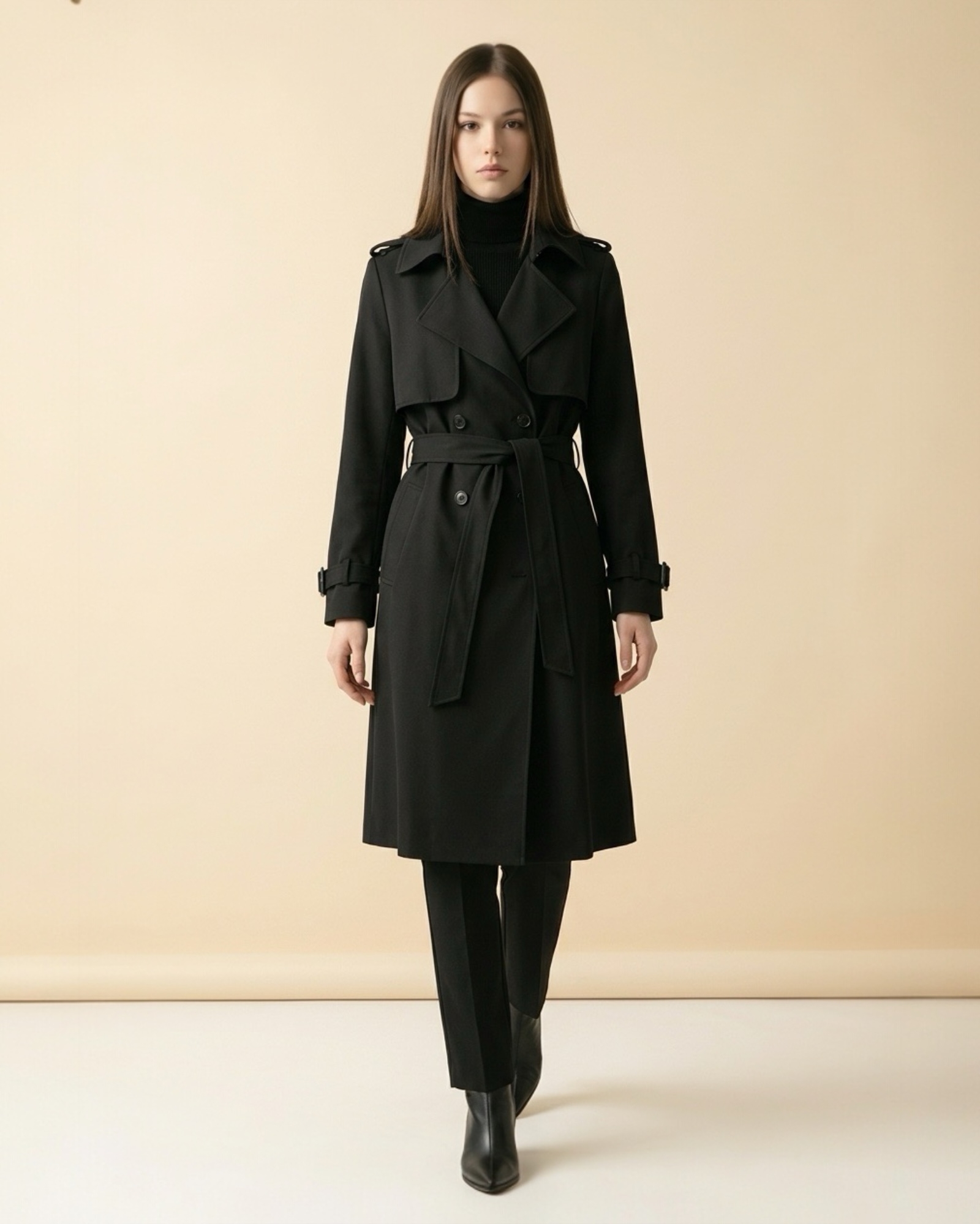 Avira Button Front Trench Coat
