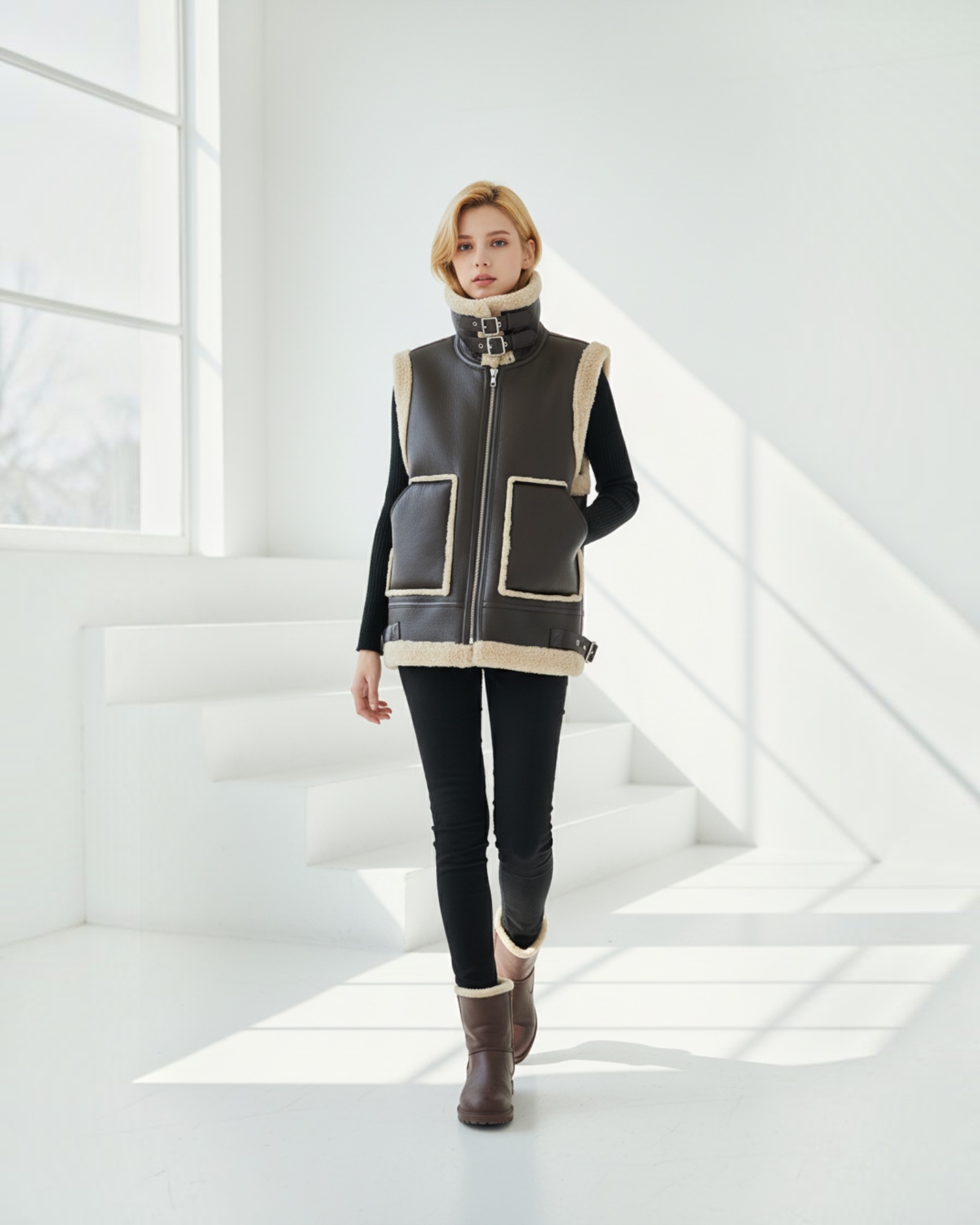 Chole Faux Shearling Vest