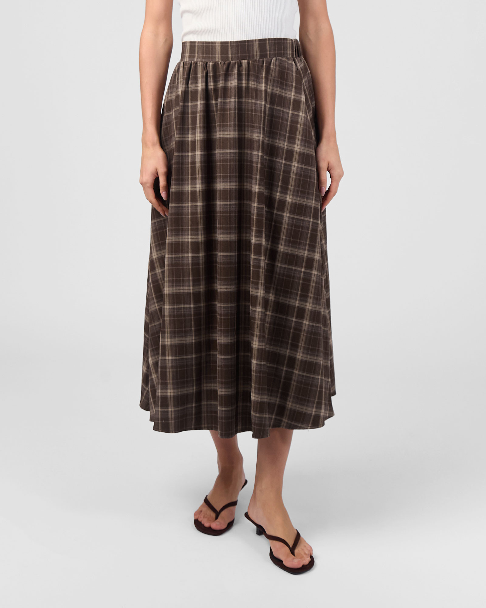 Plaid Midi Skirt