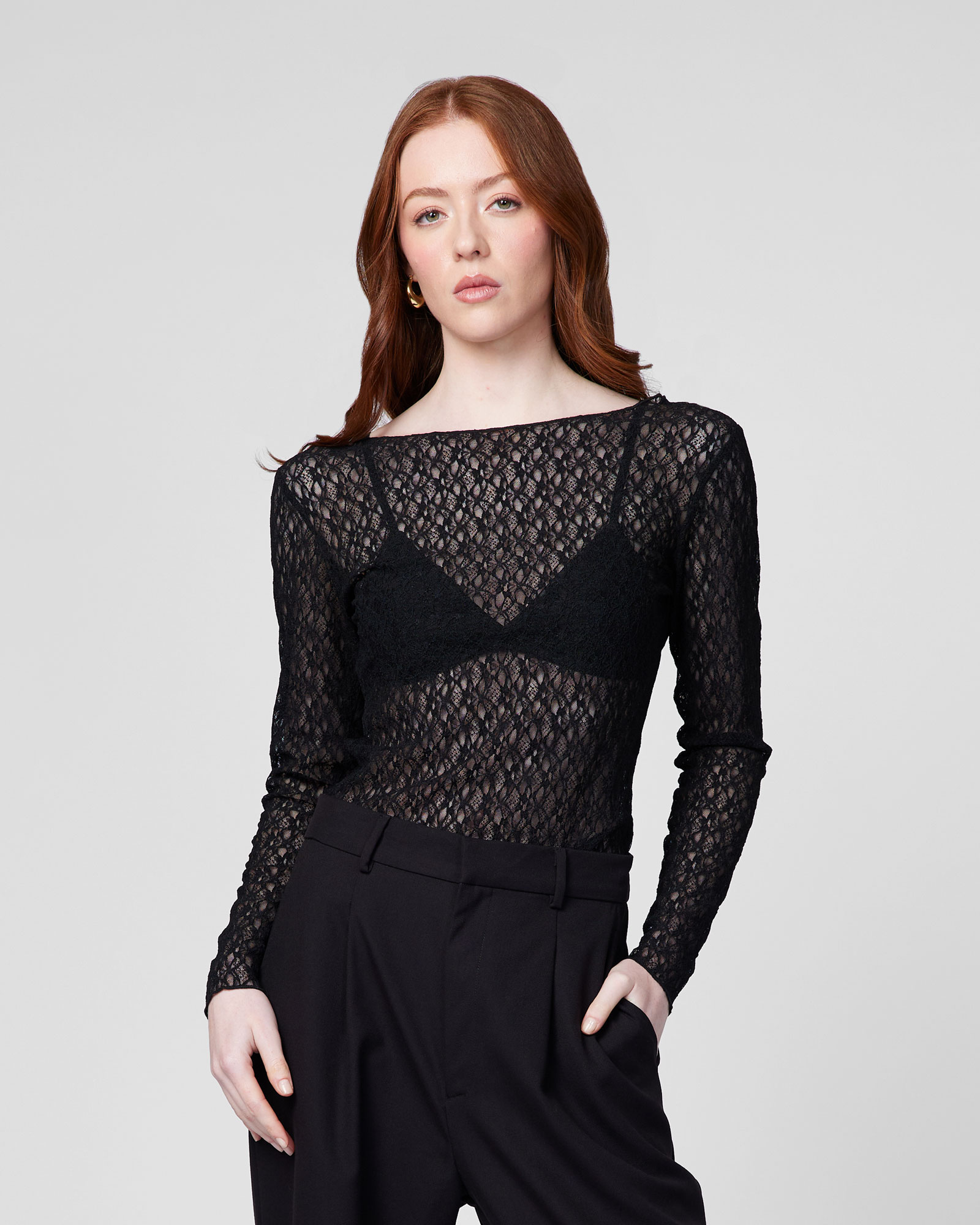 Tell Me More Lace Long Sleeve Top