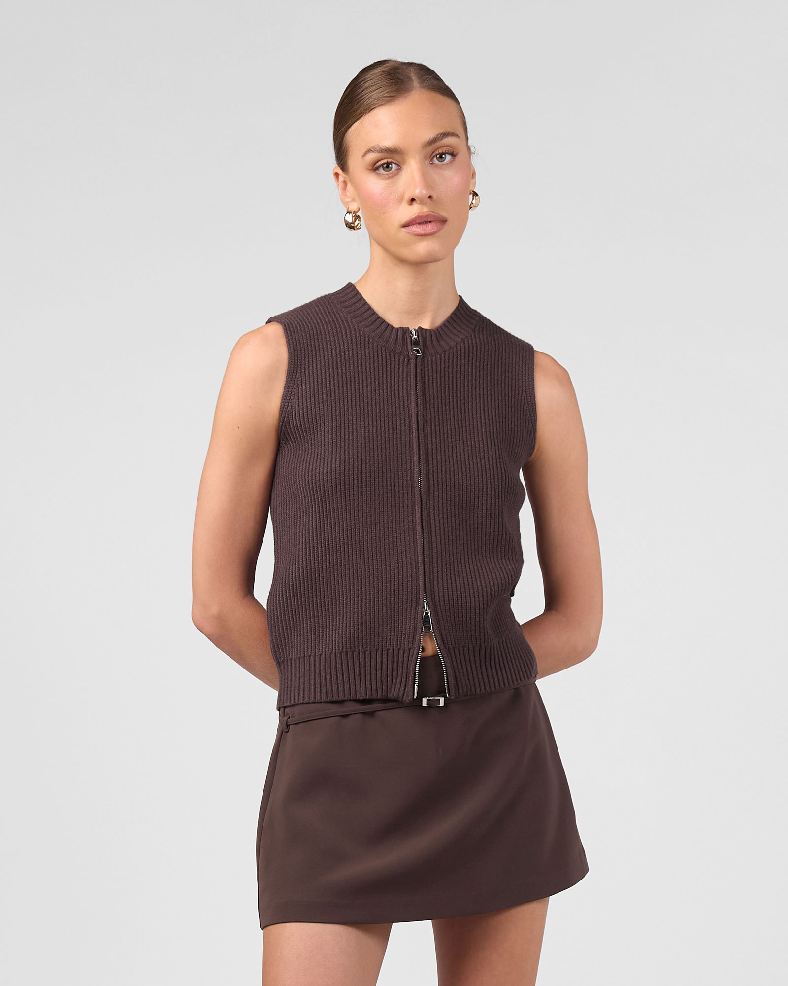 Taking Sides Zip Vest Top
