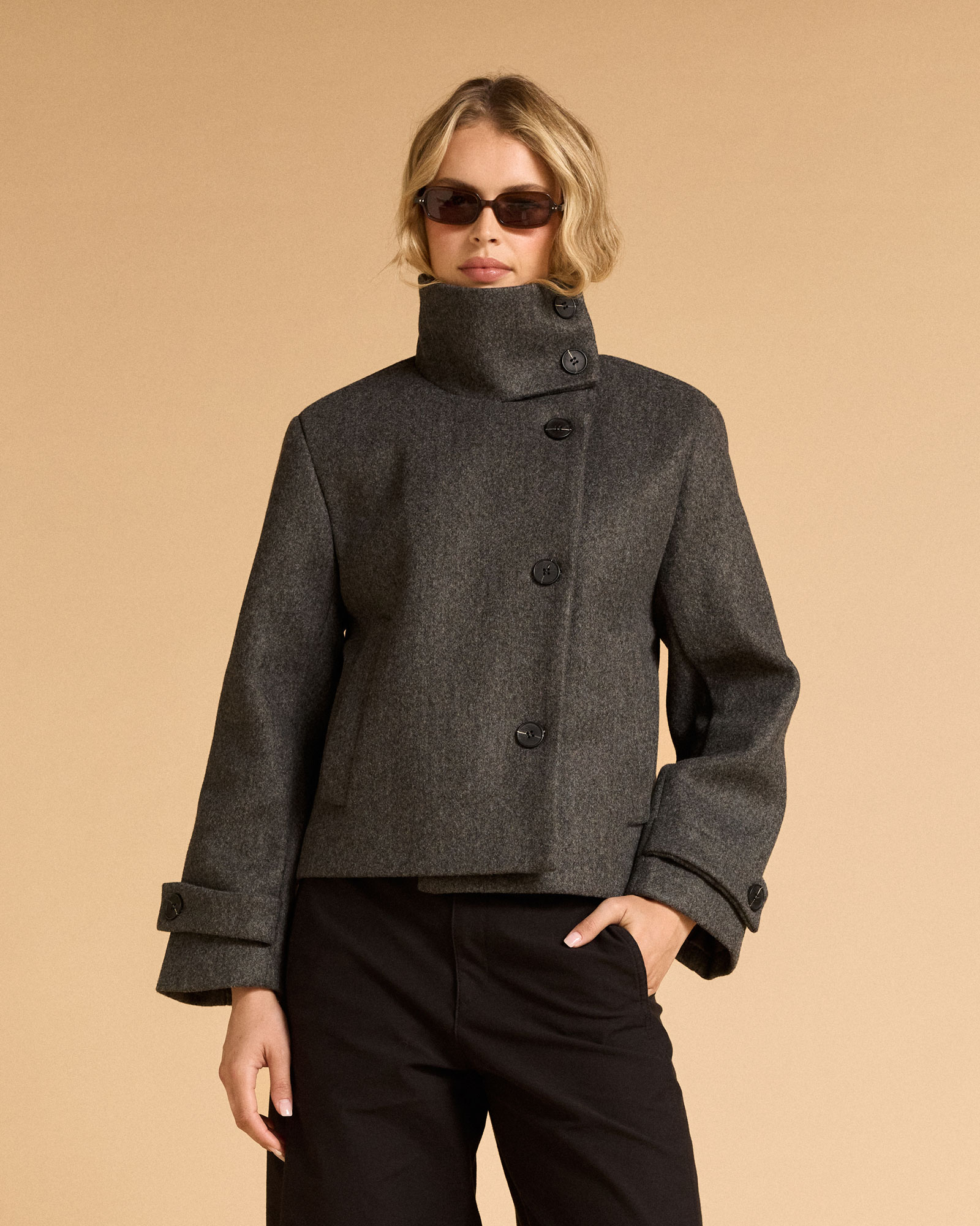 Short Funnel Neck Jacket