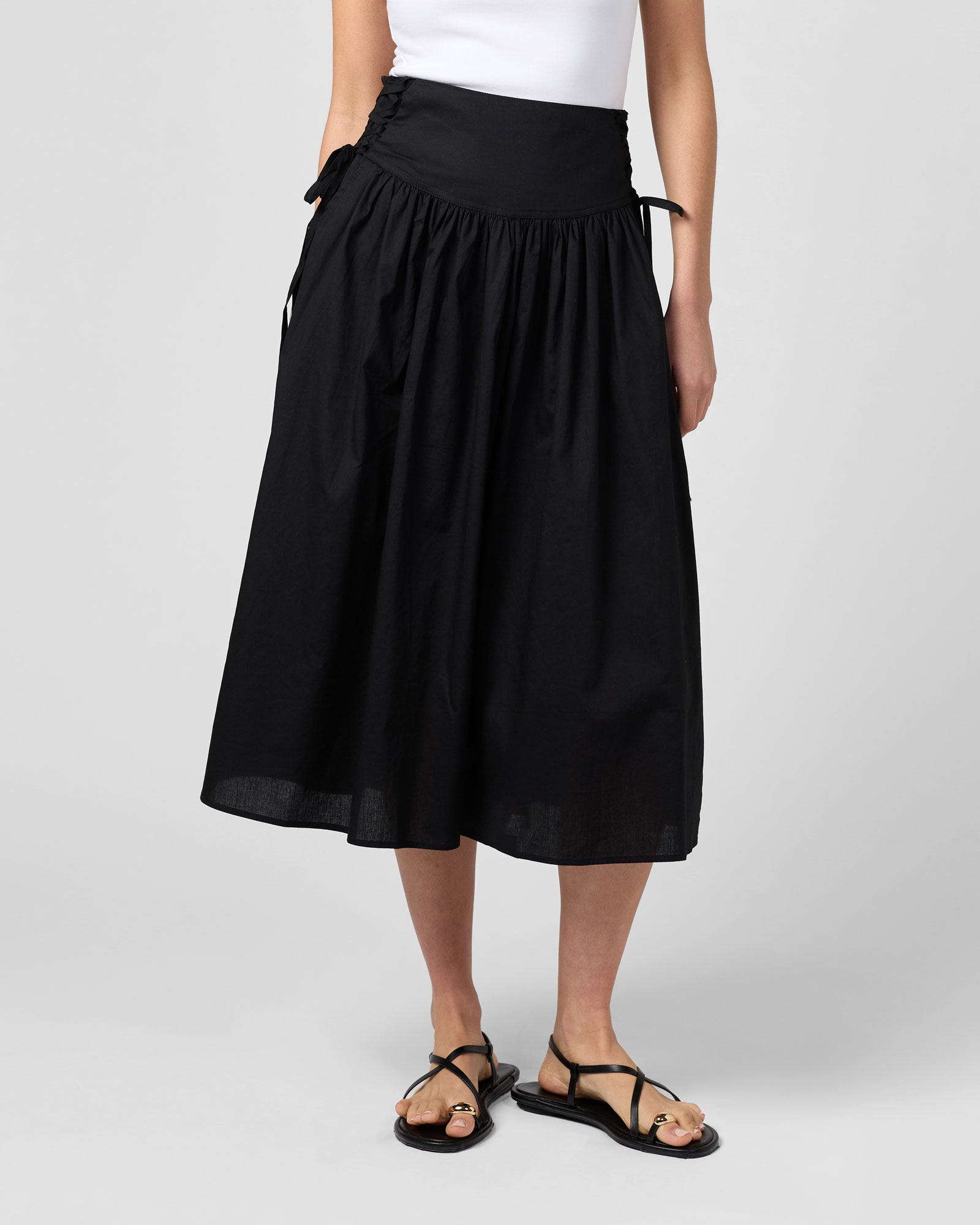 Tie Side Midi Skirt