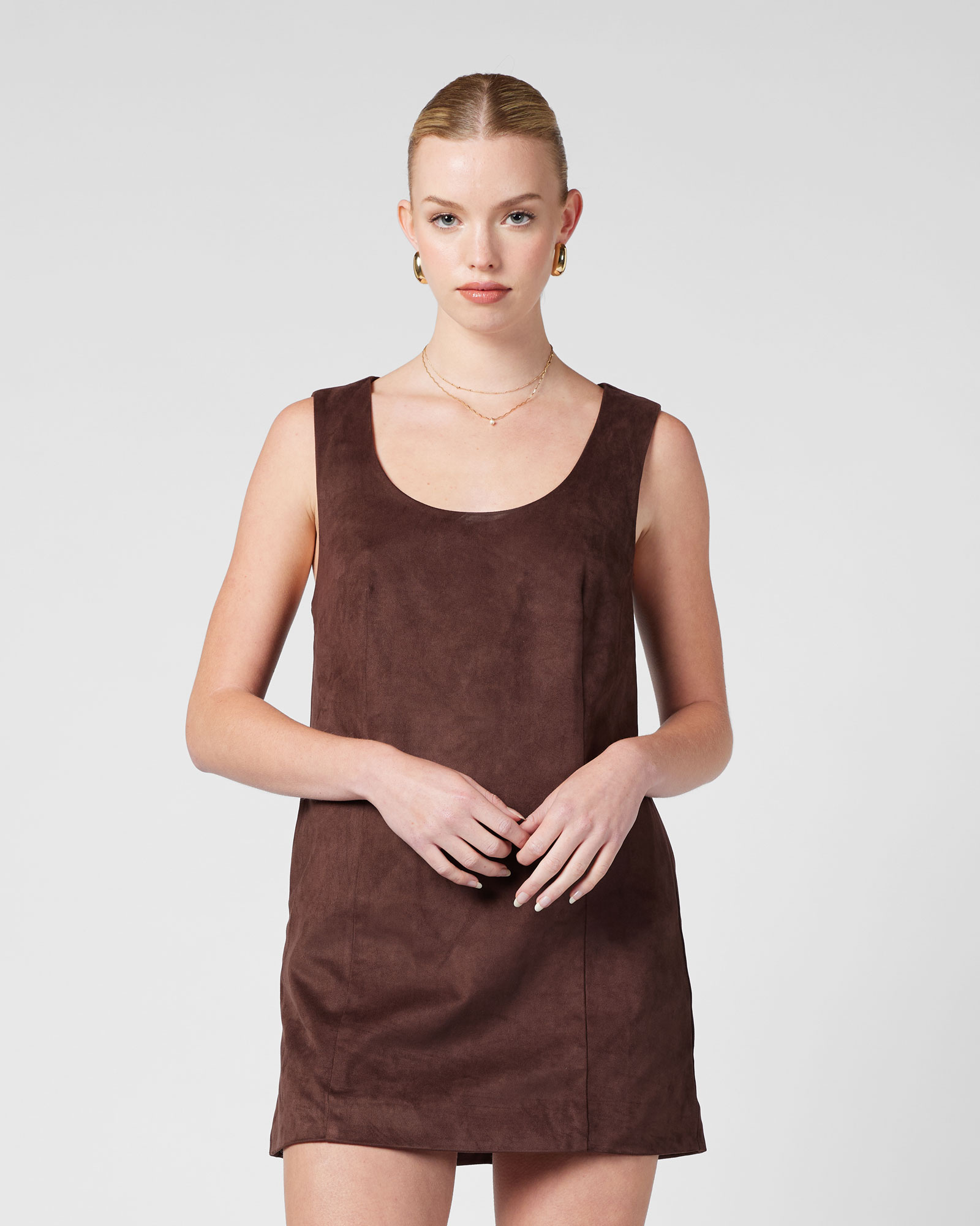 Faux Suede Mini Dress