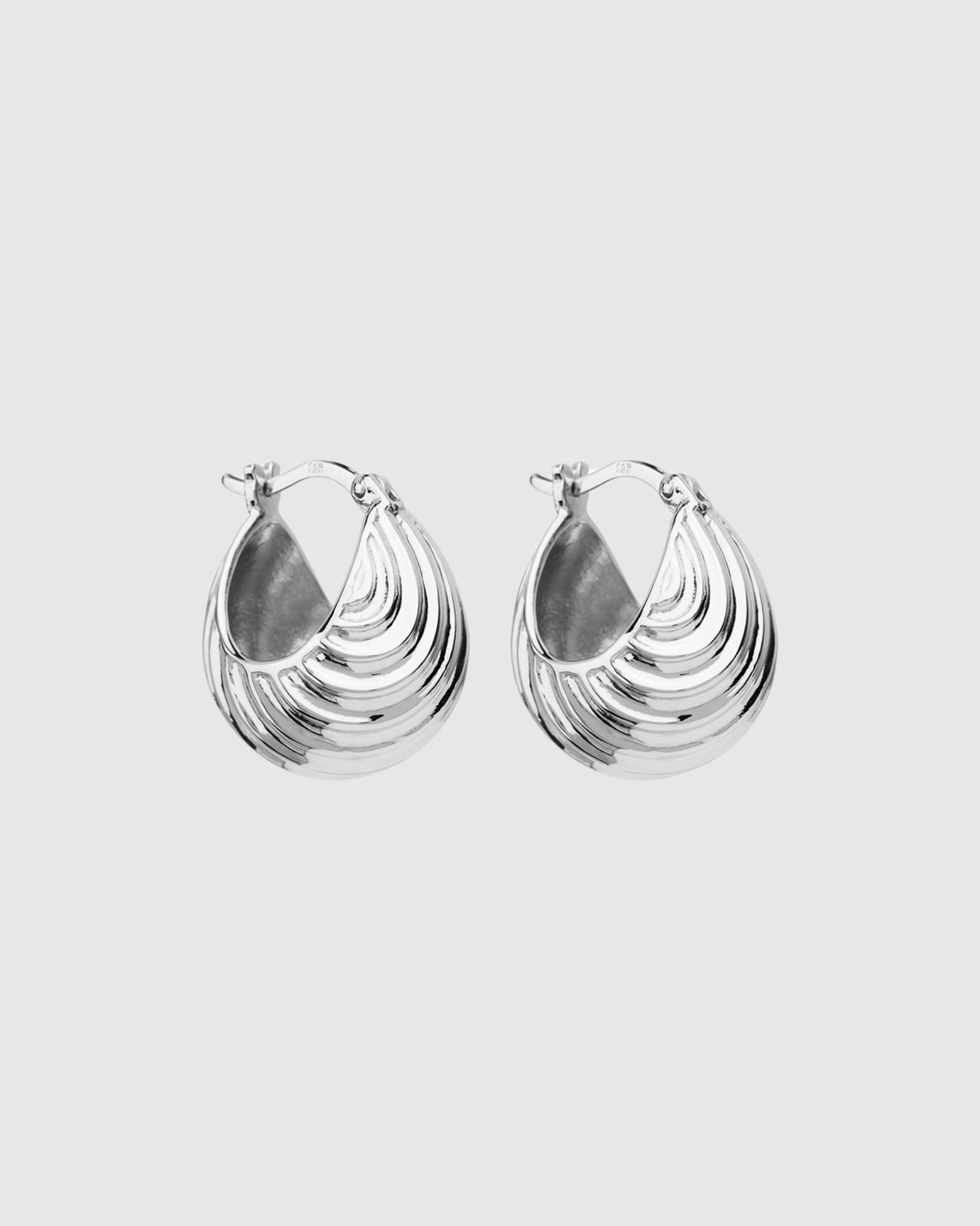 Cloud Catcher Silver Hoop Earrings