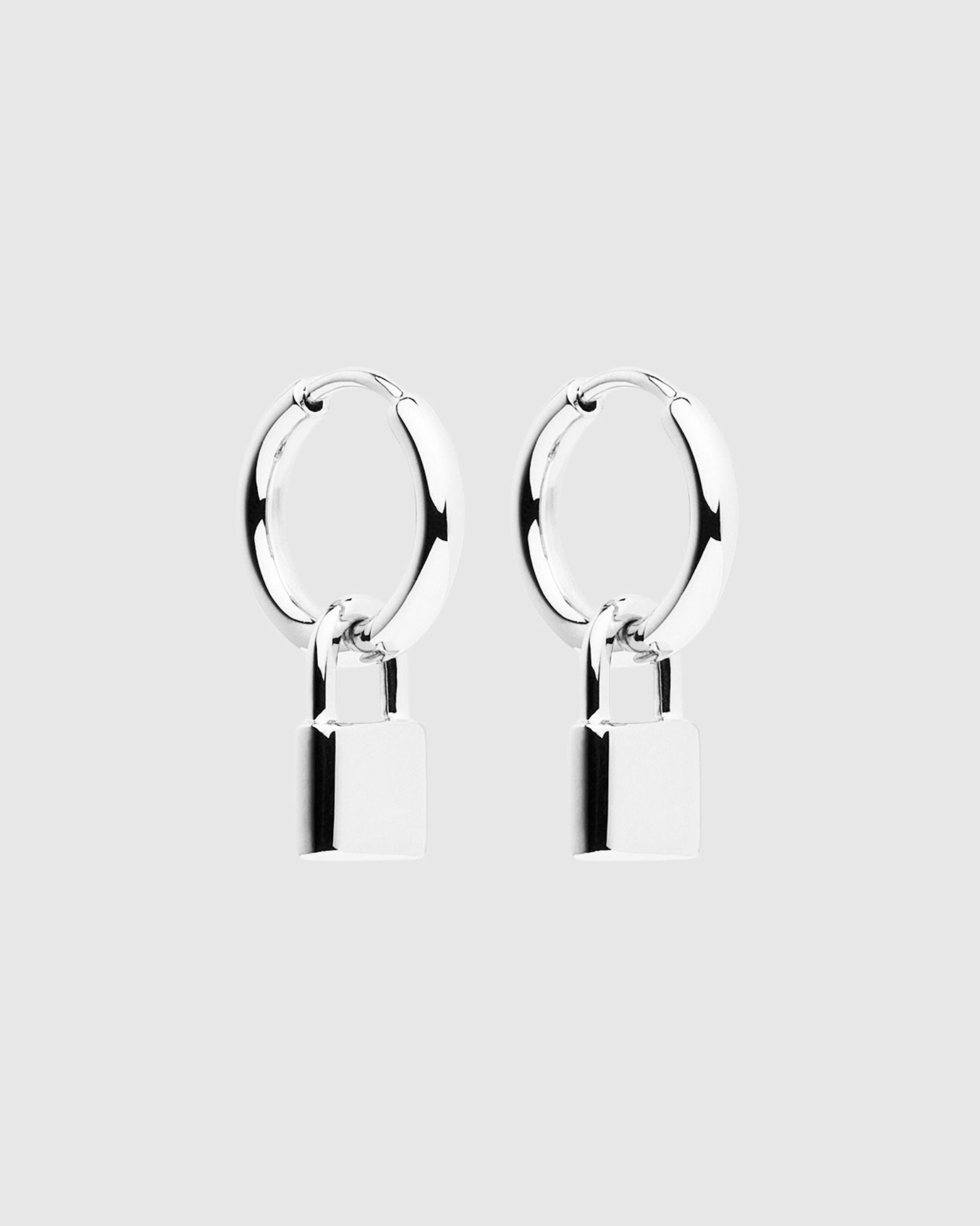 Love Lock Silver Huggie Earrings