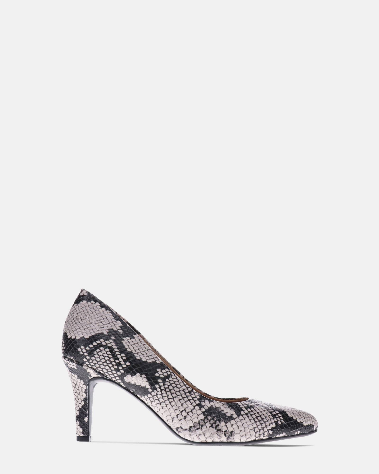 Evie Pump - Black/White Snake