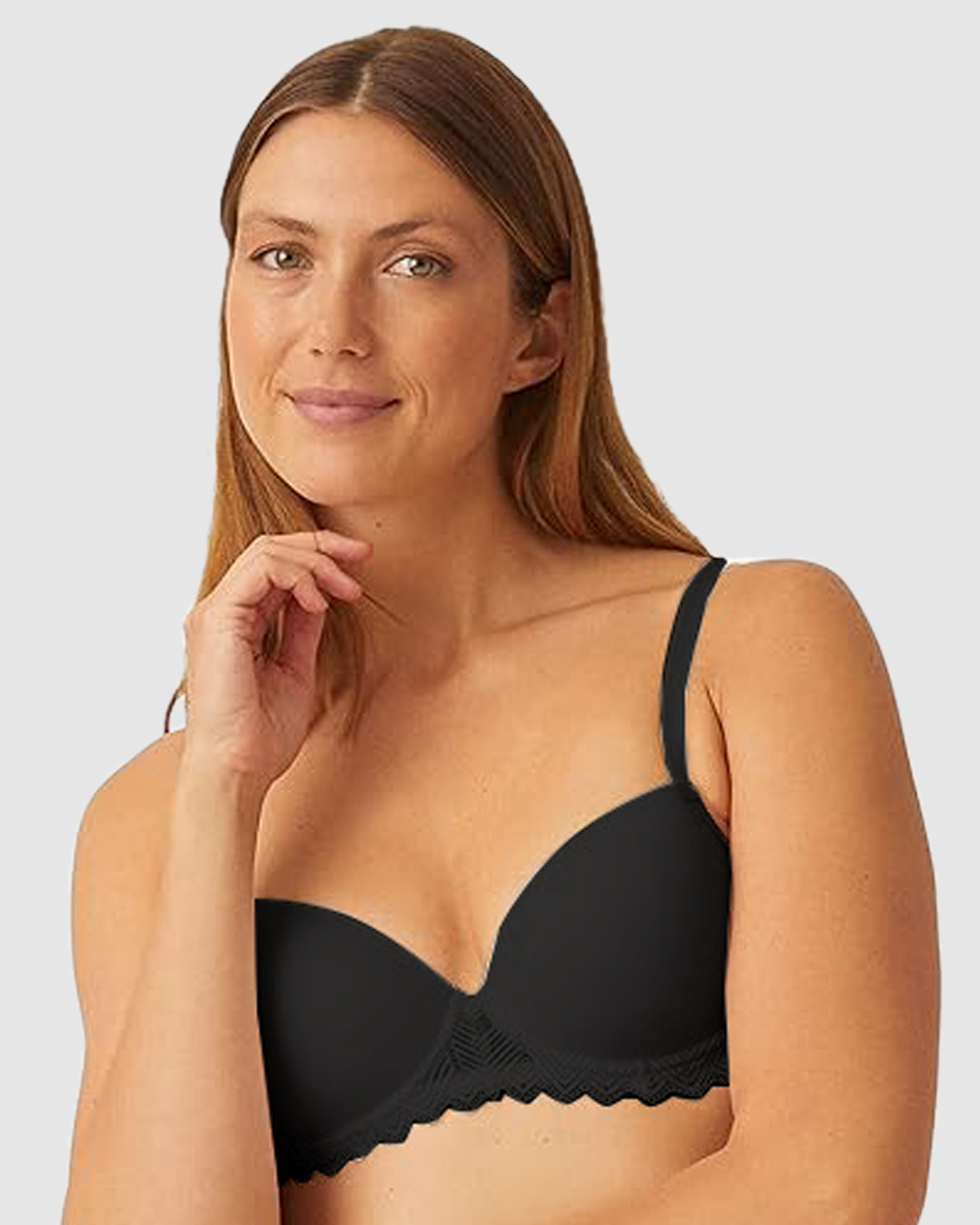 Seamless Padded Underwire T-Shirt Bra With Lace