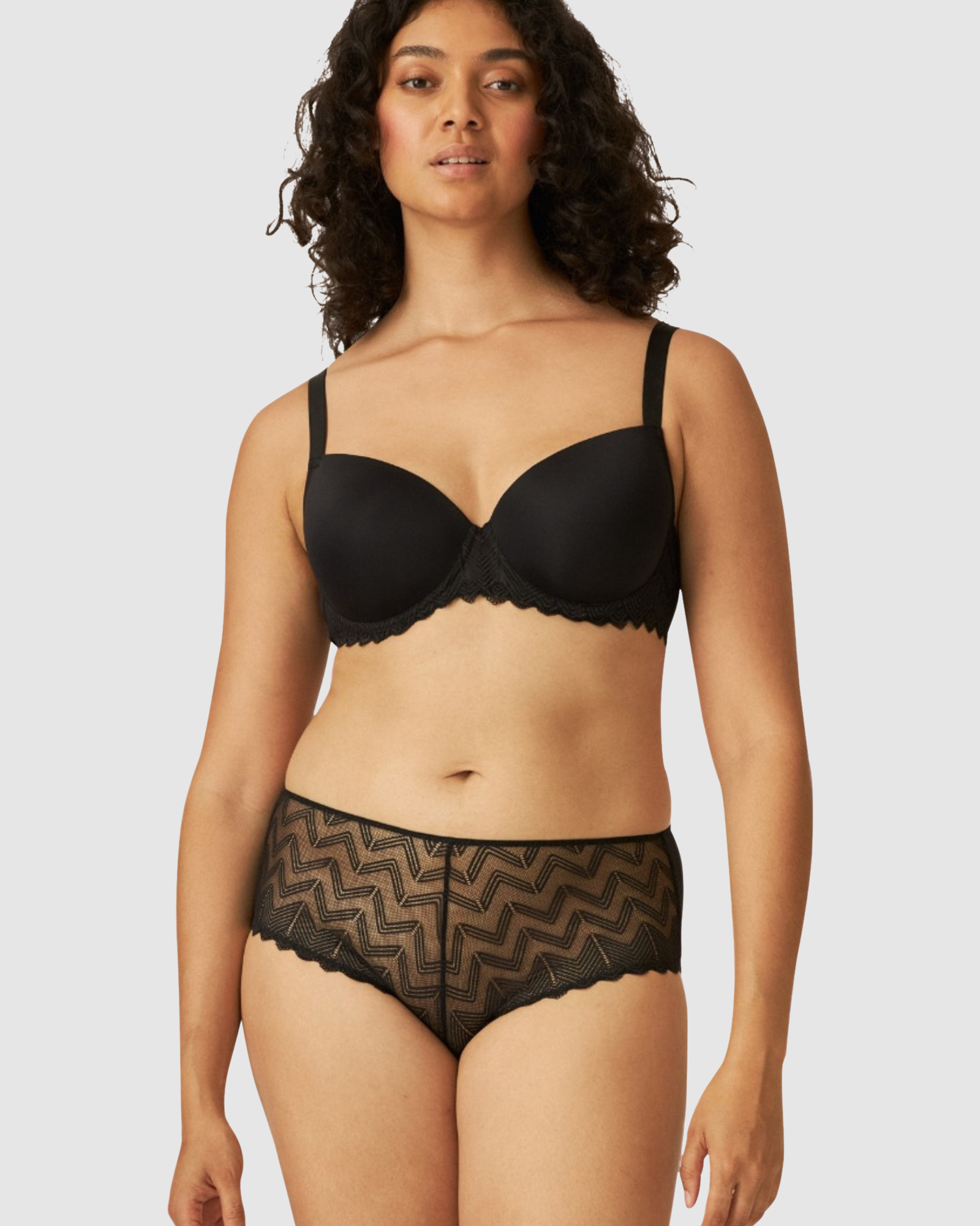 Mid Rise Zig Zag Lace Brief