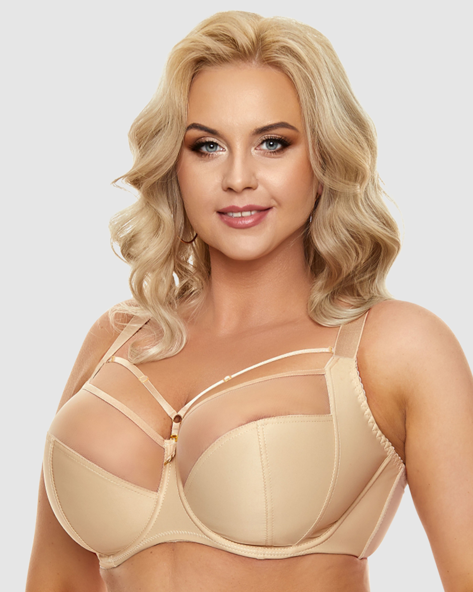 Clarisse Strappy Large Cup Wired Bra with Side Support