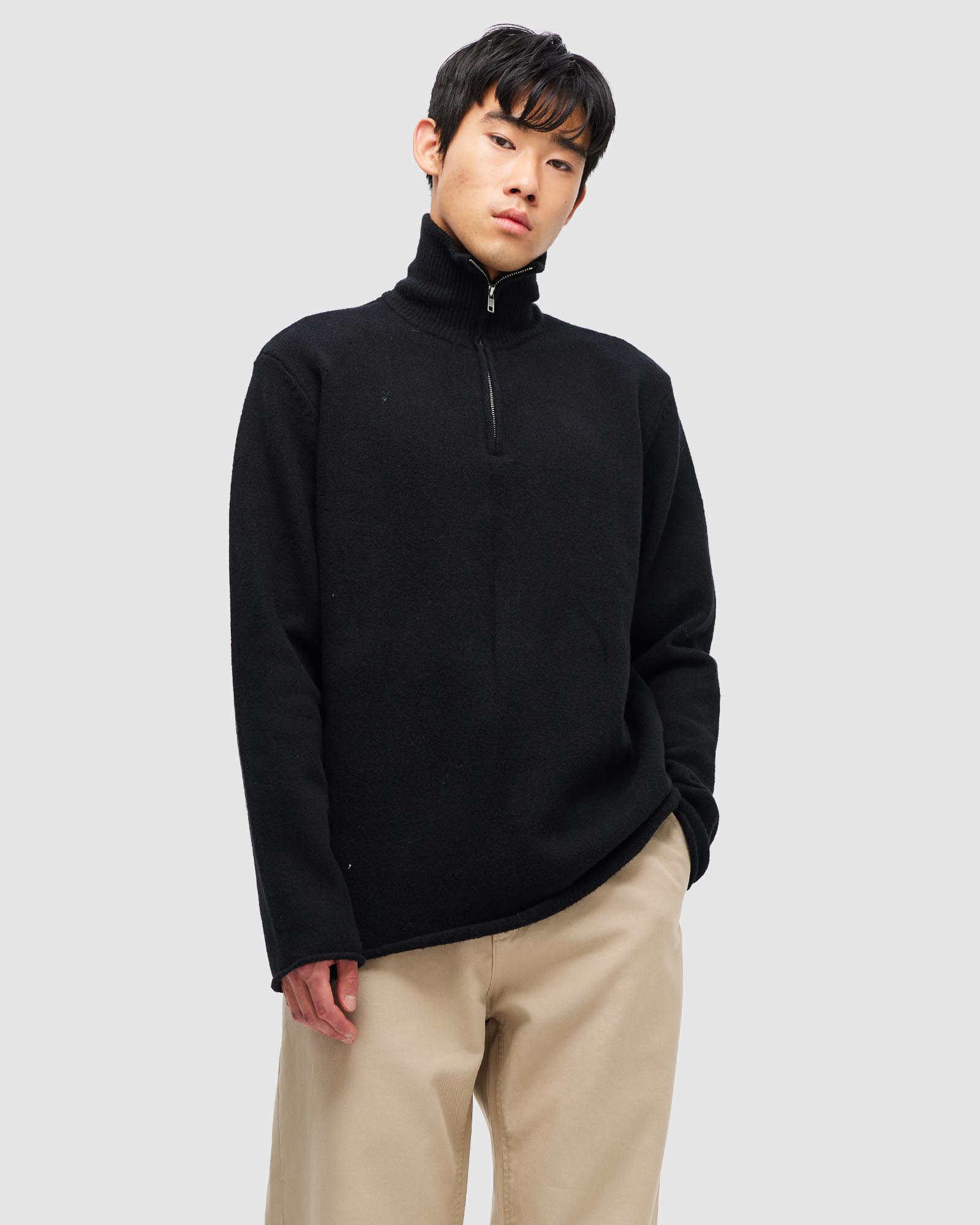 Brushed 3/4 Zip Knit Jumper