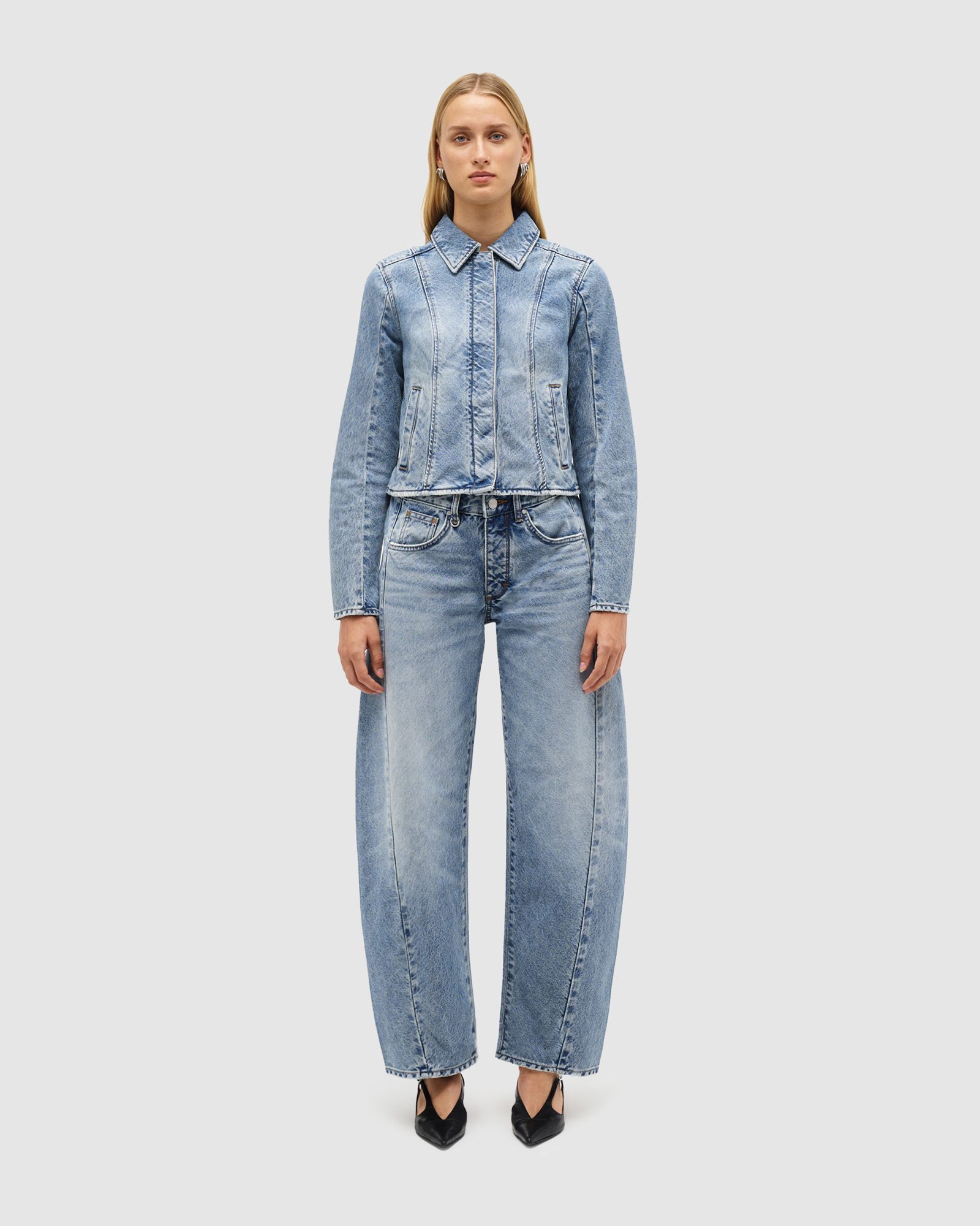 Bias Cut Denim Jacket