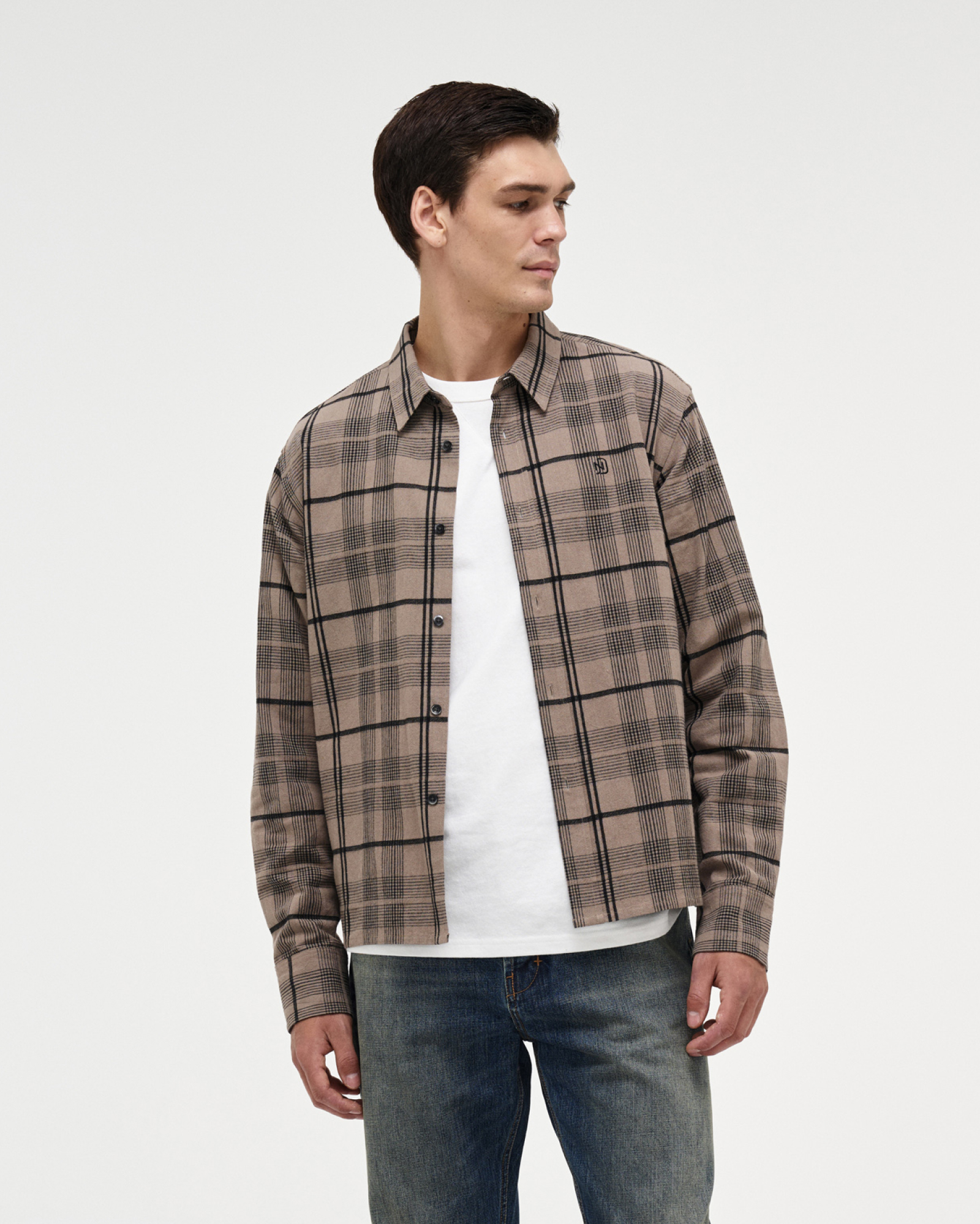 Regular Fit Linen Plaid Shirt