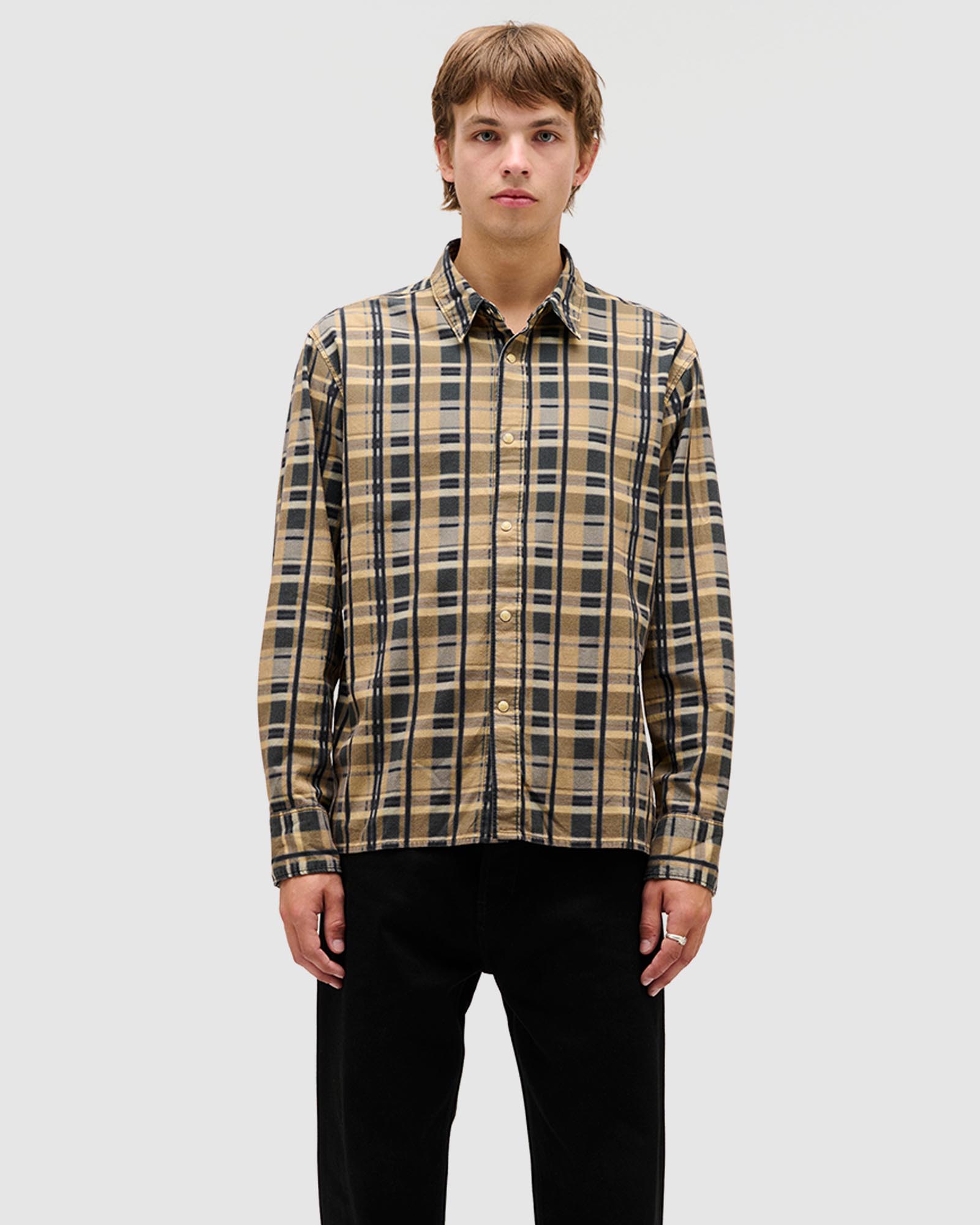 Printed Check LS Shirt