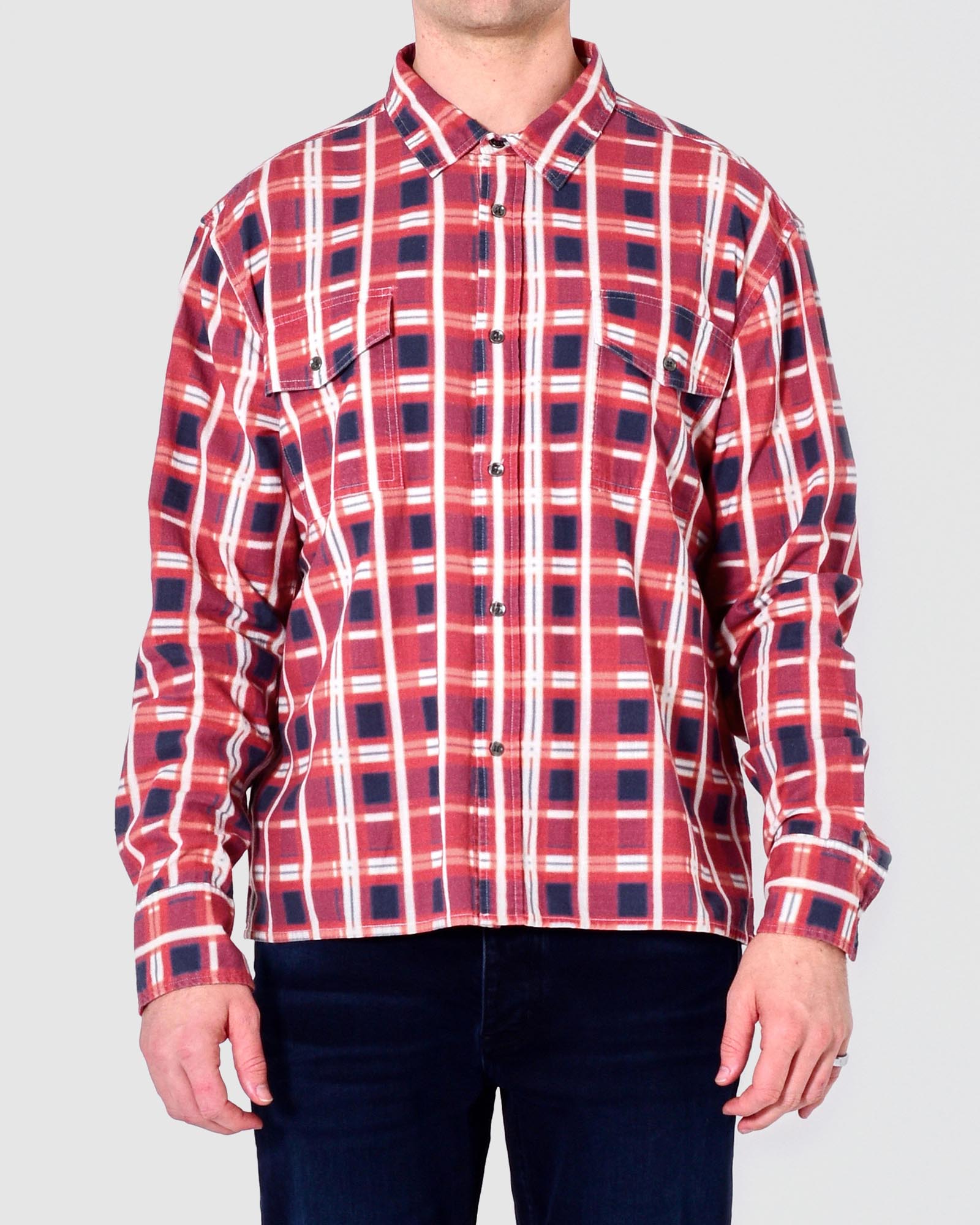 Printed Check Utility Shirt