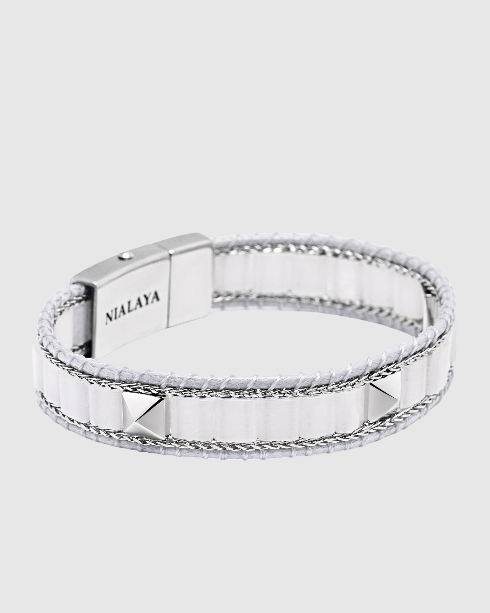 White Jade Stud Bracelet