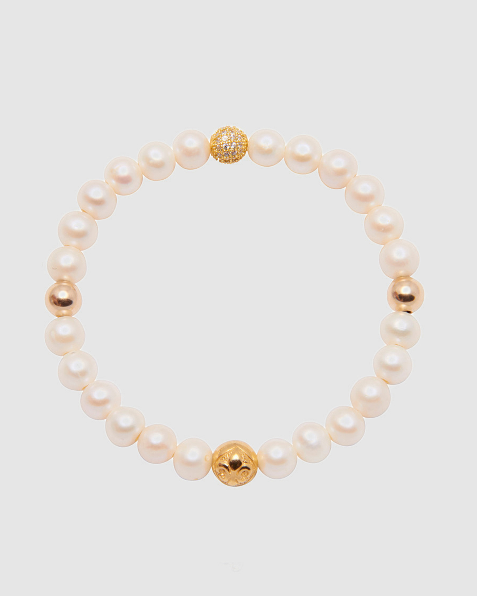 Wristband with Pearl and Gold