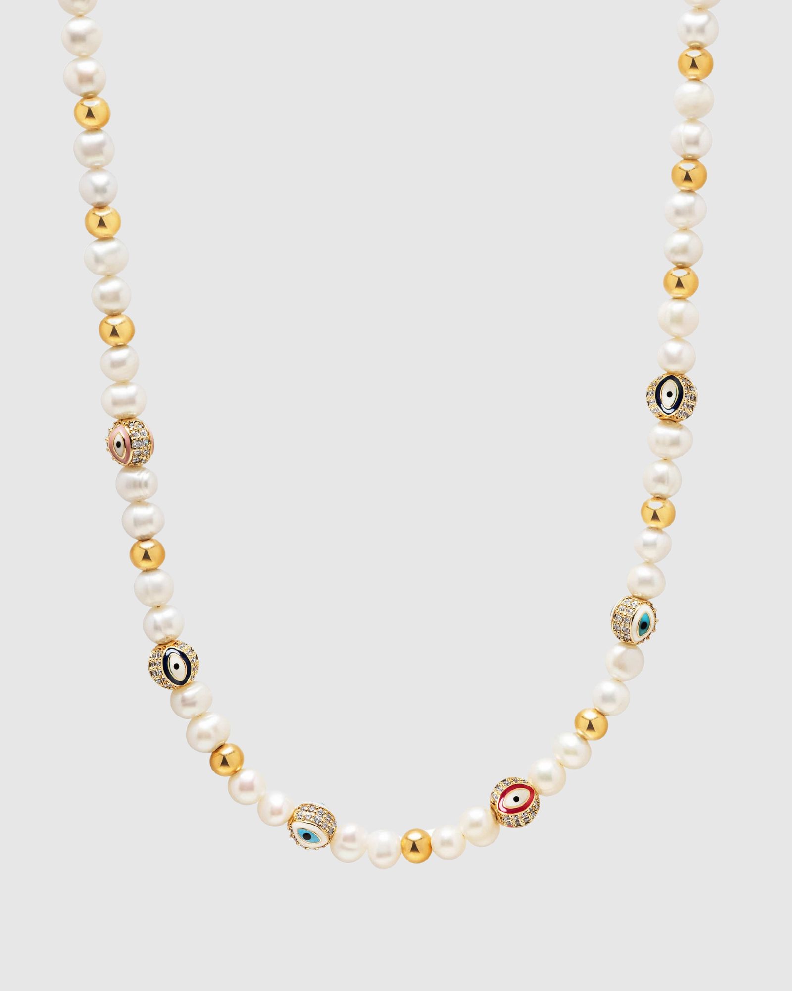Evil Eye Pearl Choker