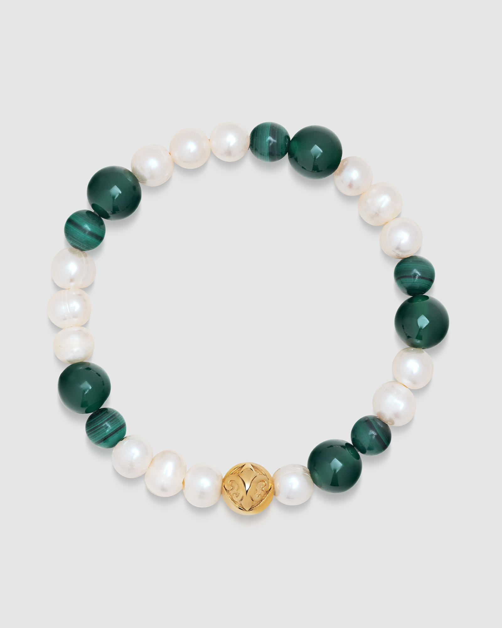 Wristband with Pearls and Malachite