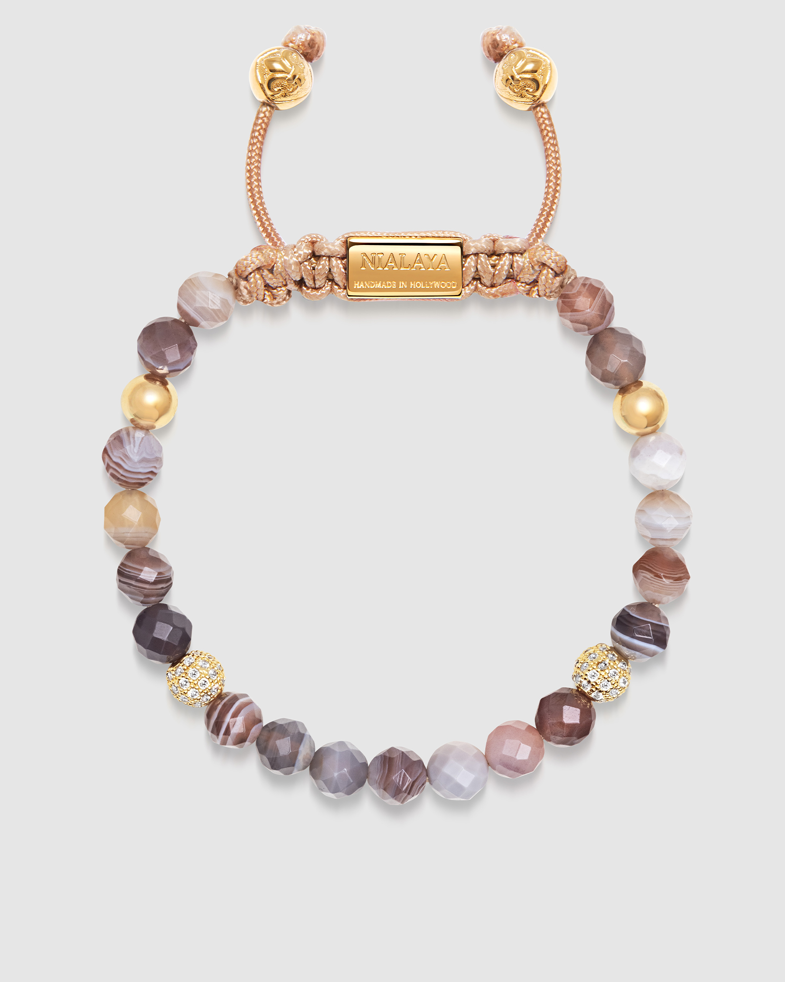 Women's Beaded Bracelet with Botswana Agate