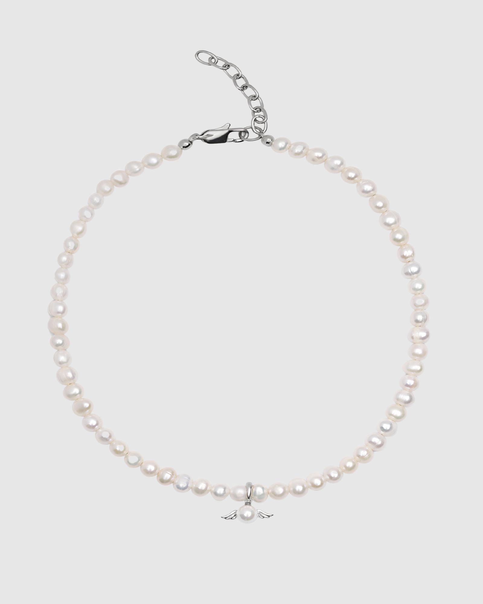 Women's Pearl Choker With Angel Wing Pendant