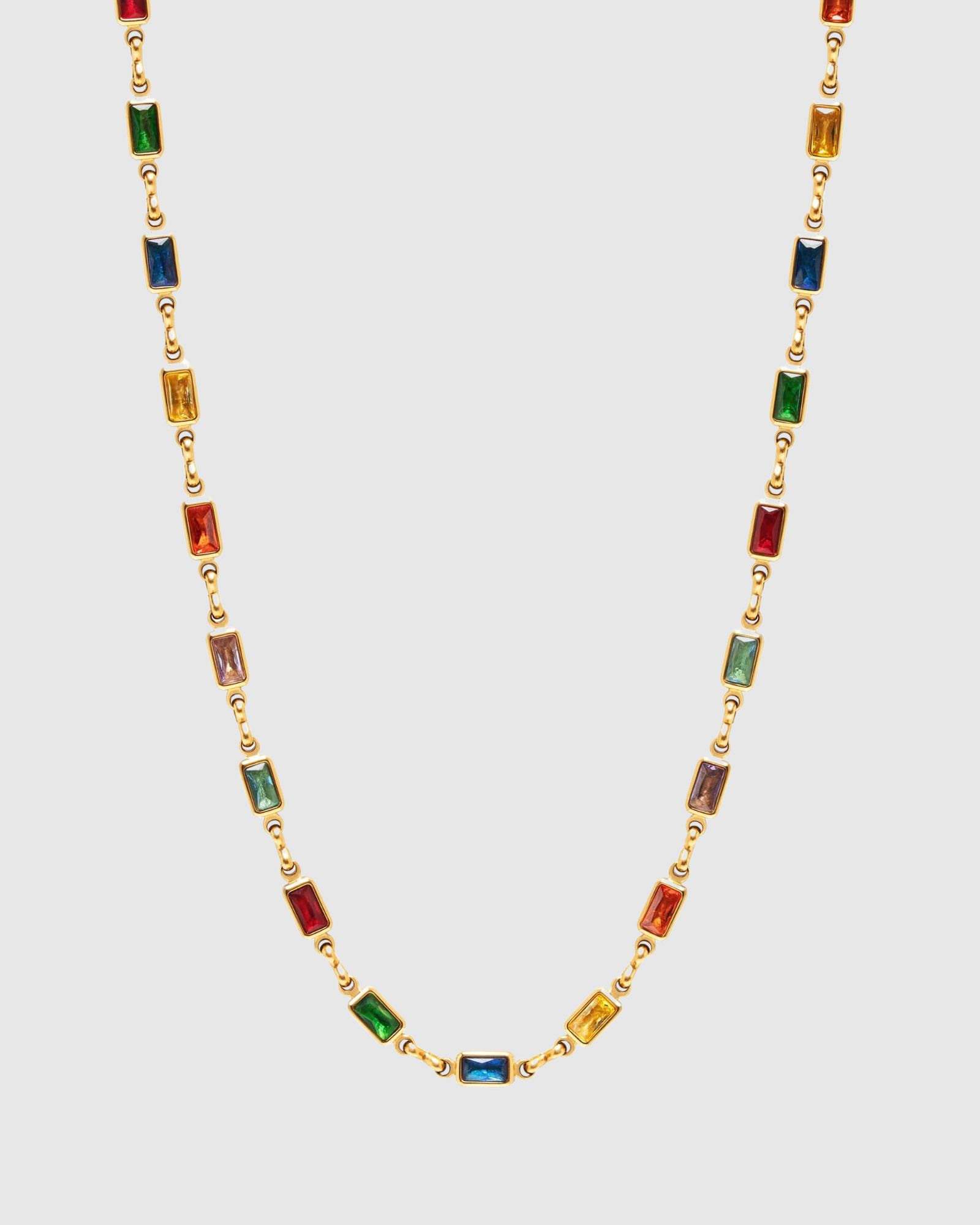 Women's Rectangle Tennis Necklace