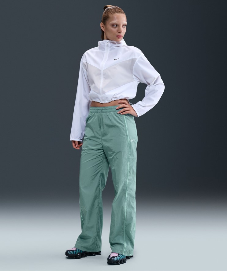 Windrunner High-Waisted Woven Open-Hem Pants