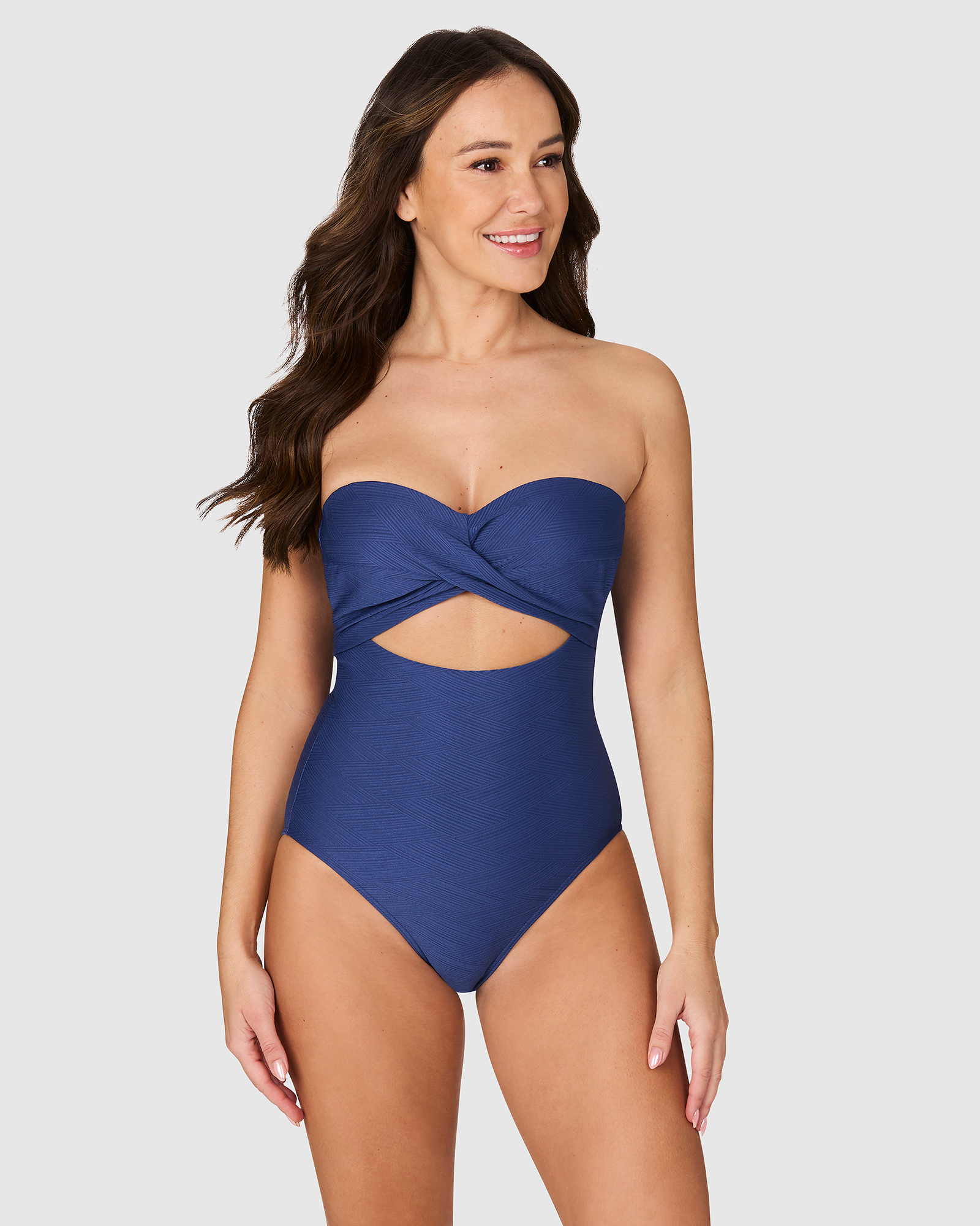Gamma Texture Luka Bandeau One Piece Swimsuit