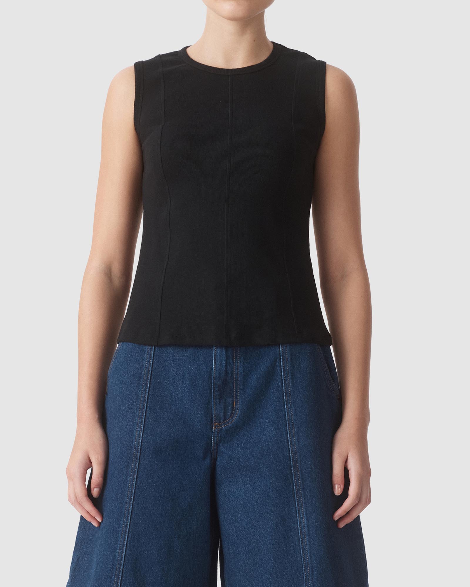 Panelled Rib Tank Top