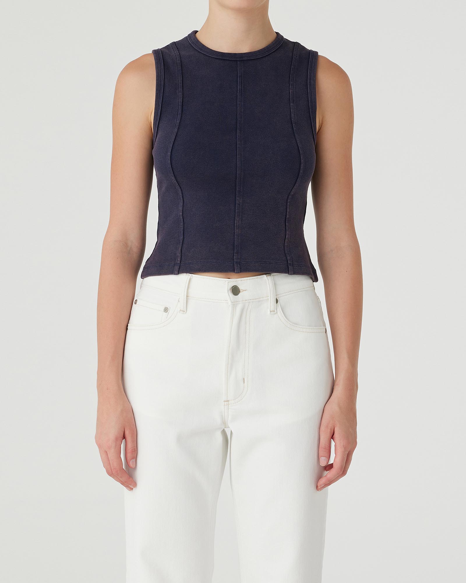 Panelled Rib Tank Top
