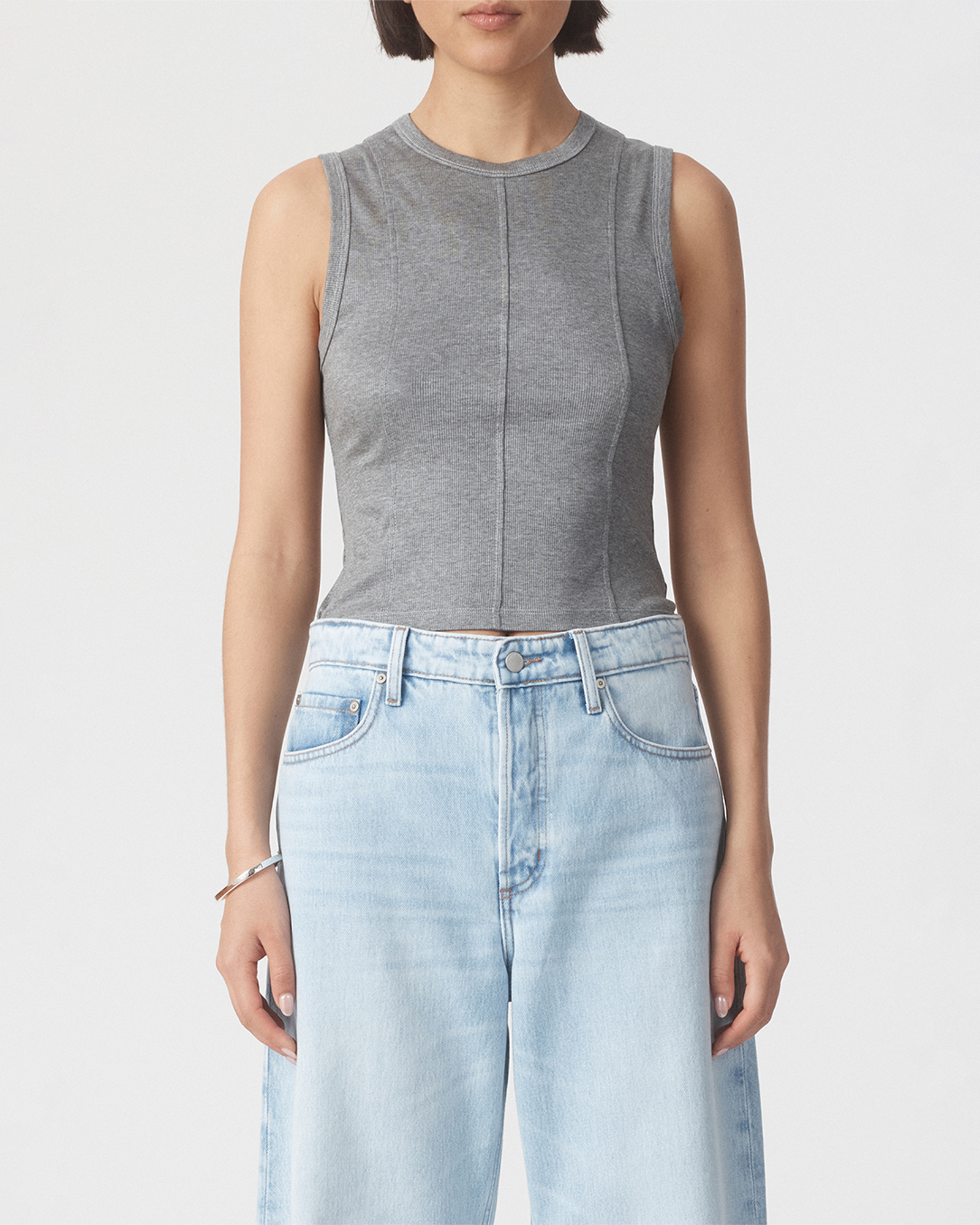 Panelled Rib Tank Top