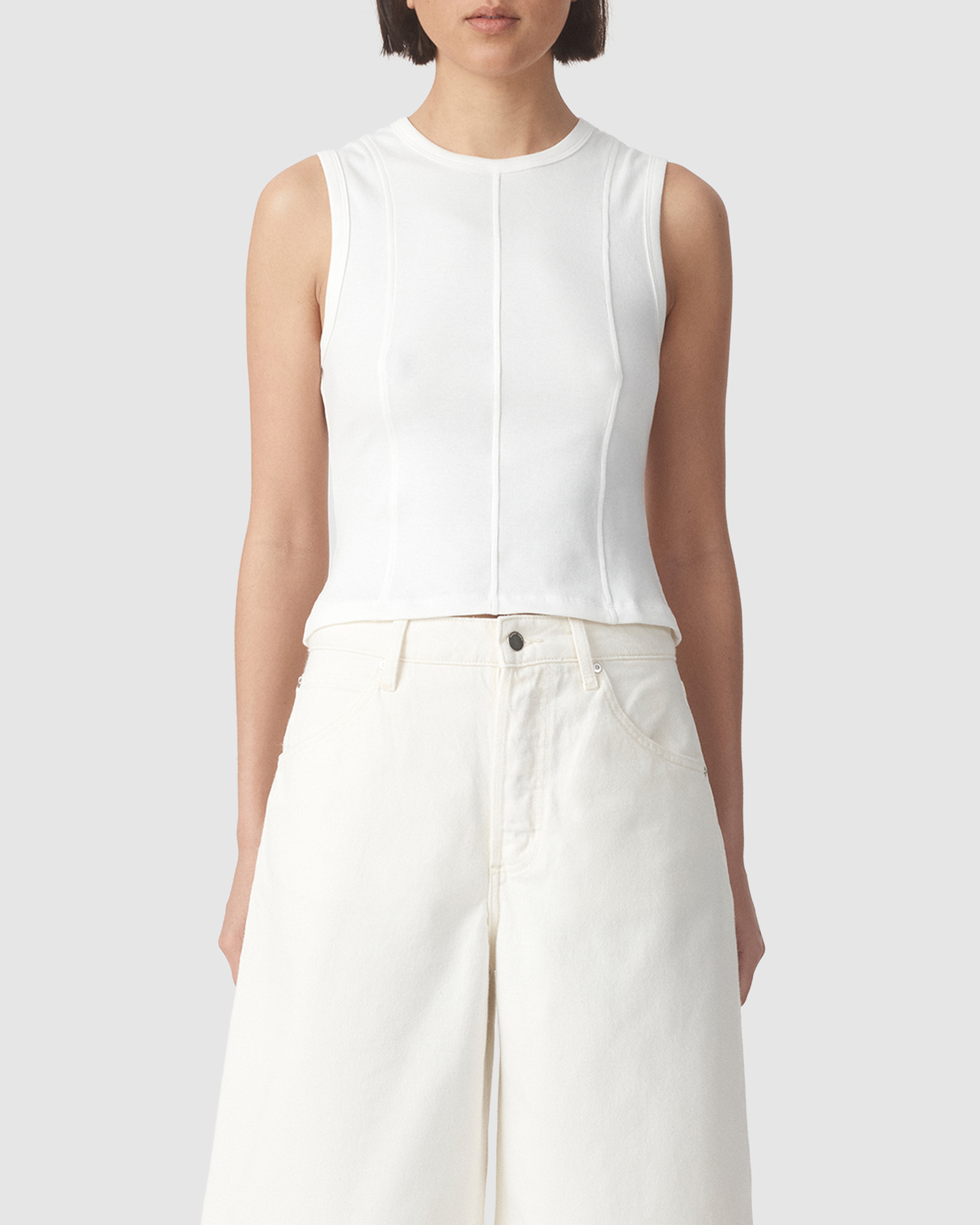 Panelled Rib Tank Top