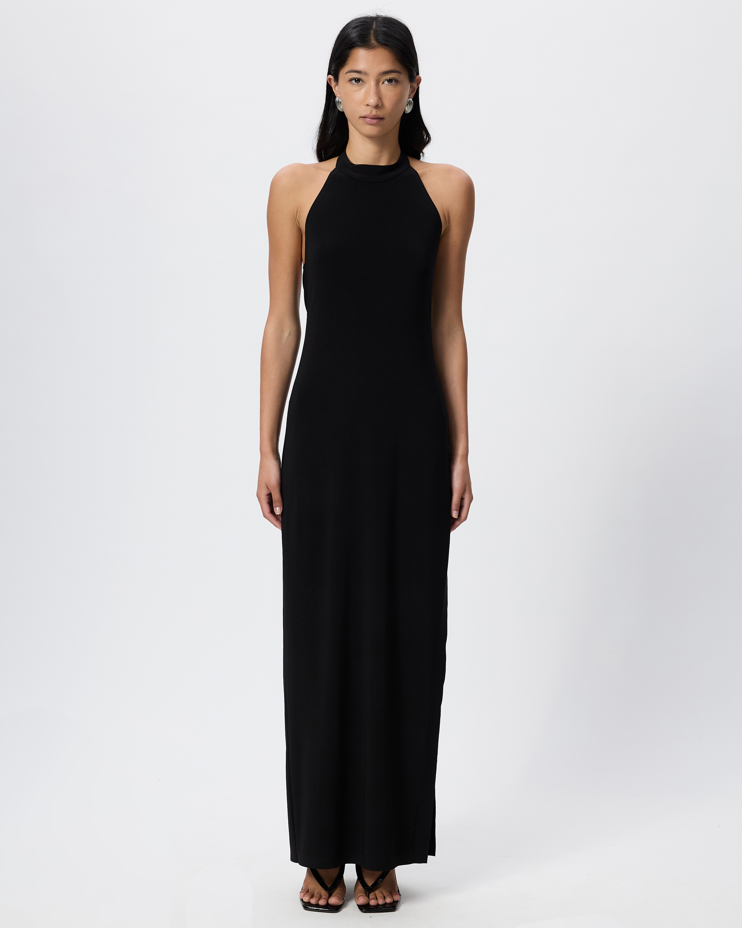 Halter Long Dress With Side Slit