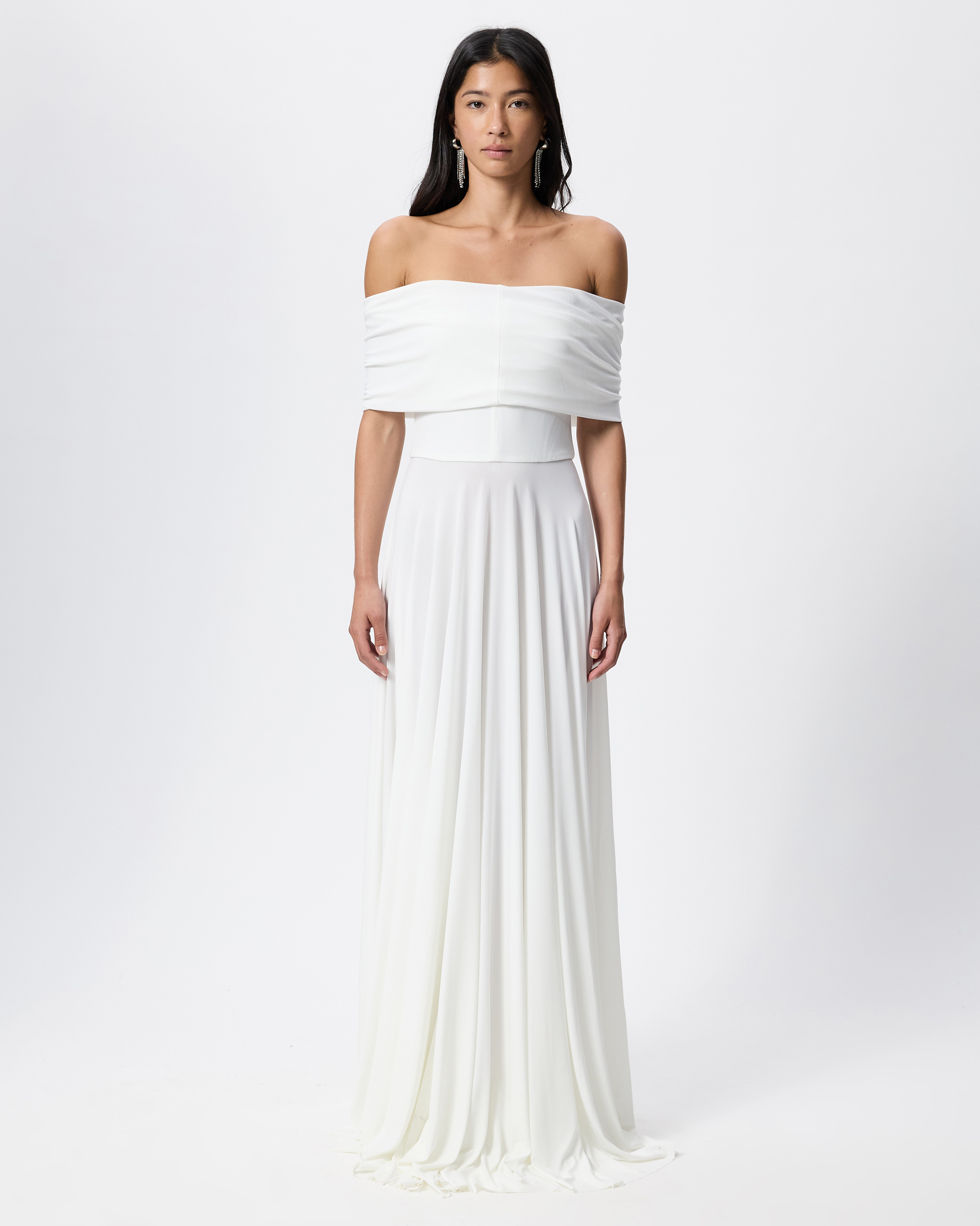 Sleeveless Cowl Neck Flared Gown