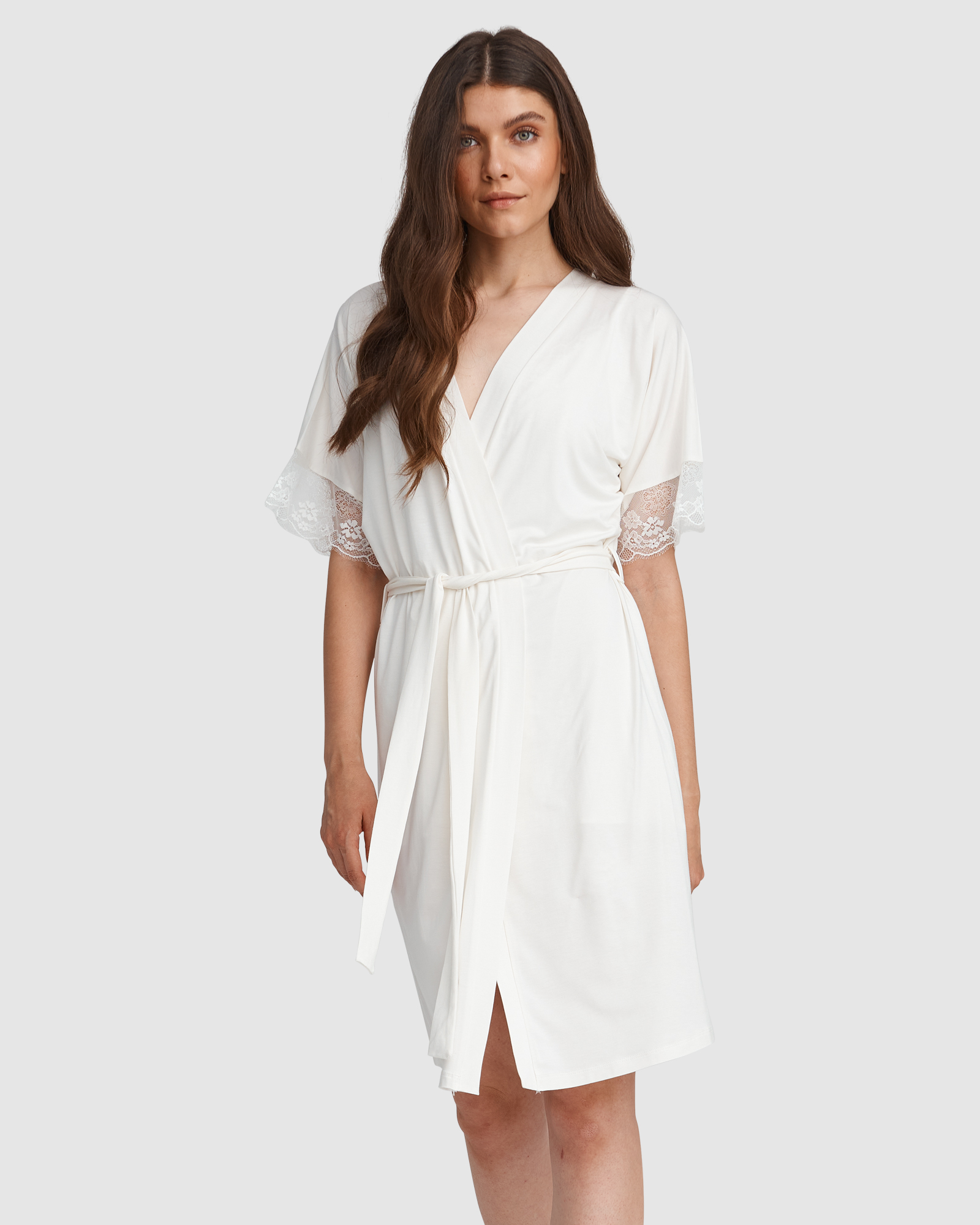 Lace Trim Robe