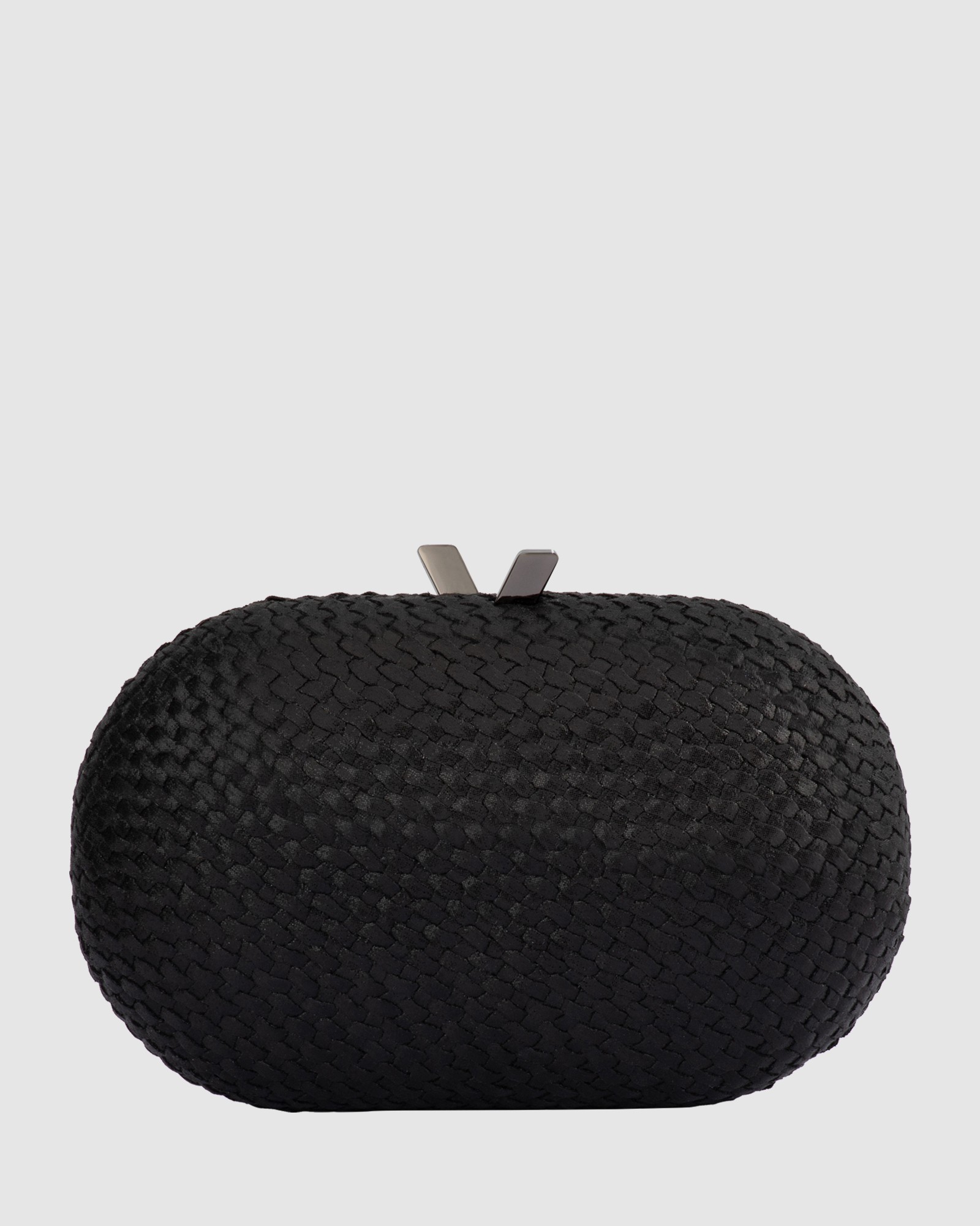 Lucia Woven Oval Clutch