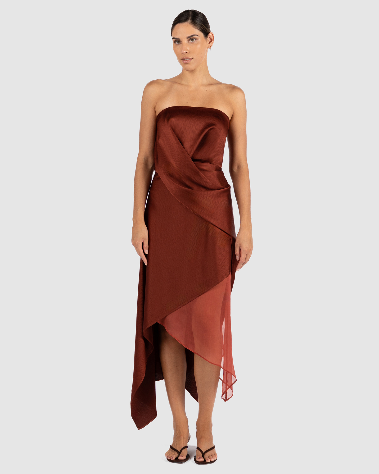 Echelon Drape Midi Dress
