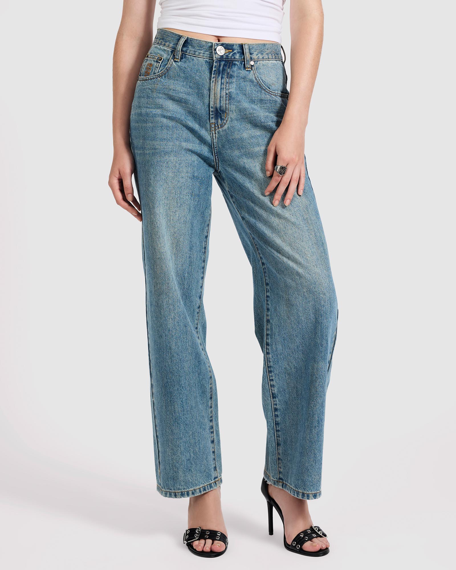 Baxters Mid Waist Wide Leg Denim Jeans