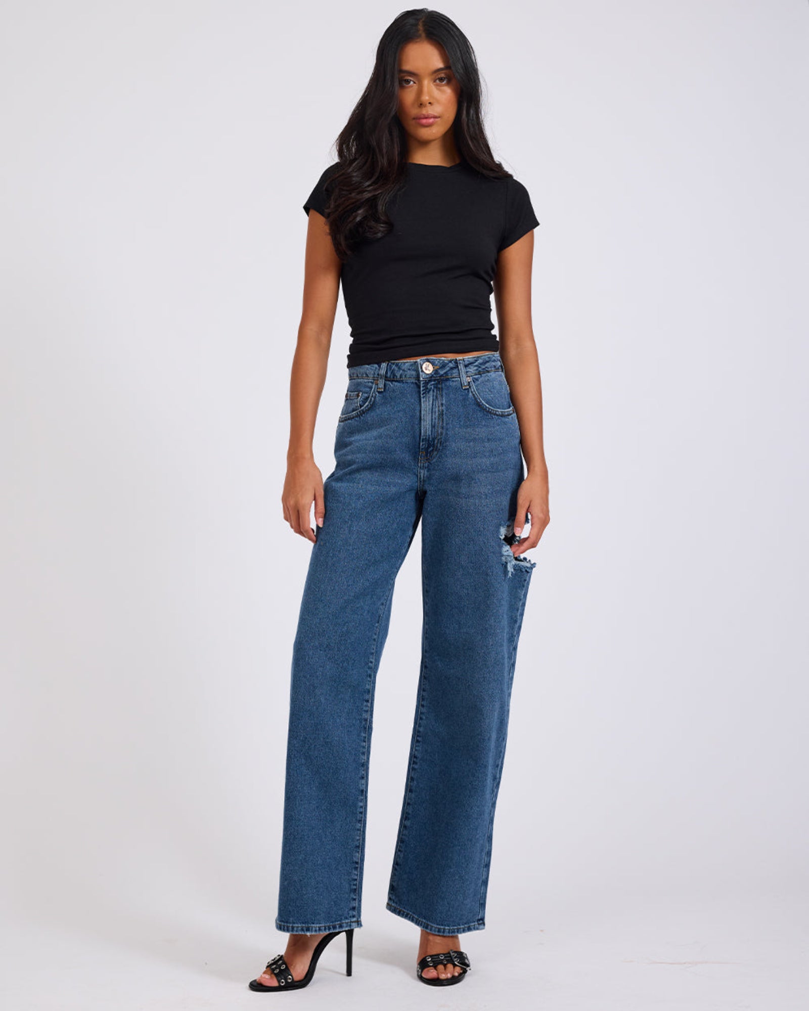 Rosewood Jackson Mid Waist Wide Leg Jeans