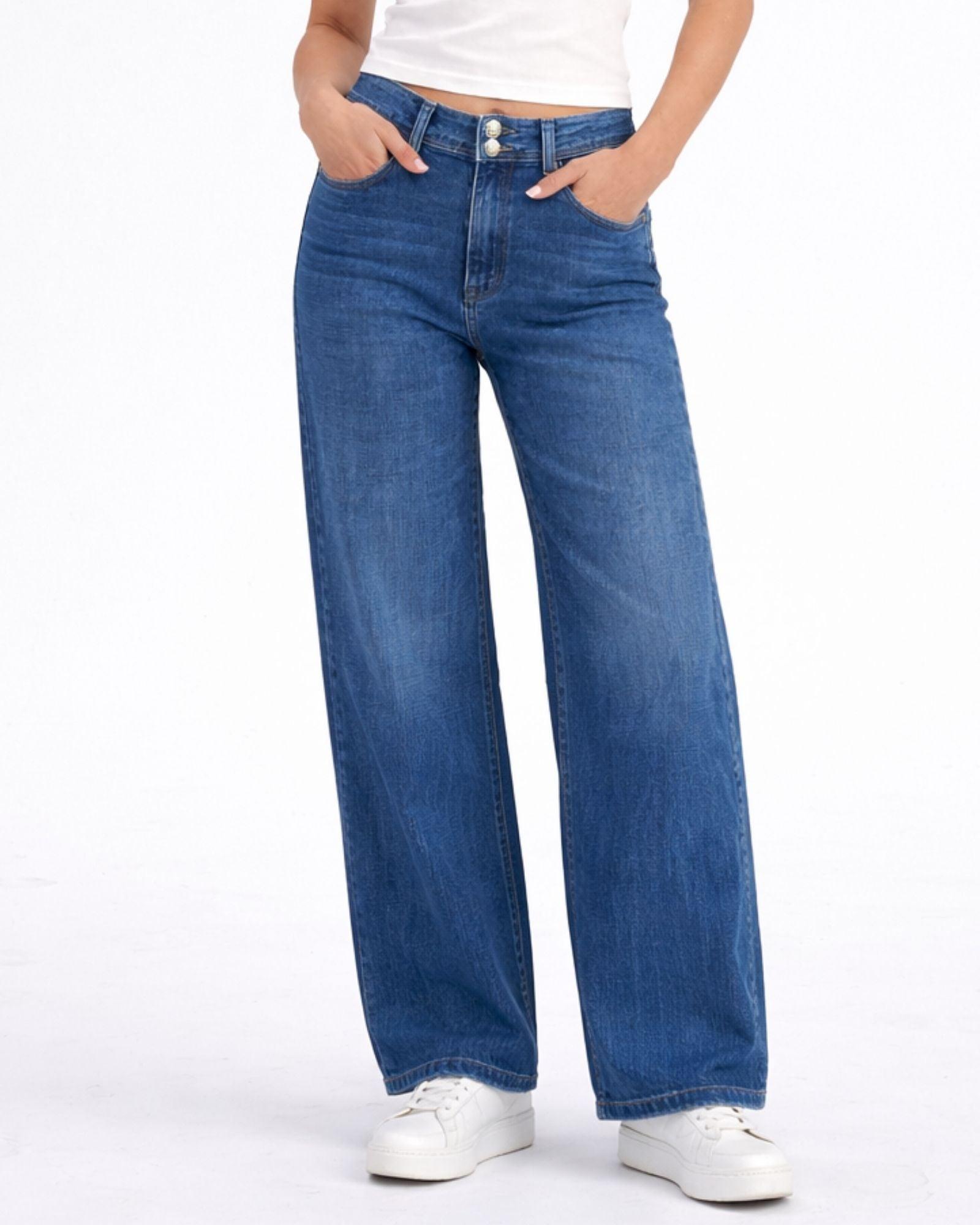 Astoria High Waisted Wide Denim Jeans
