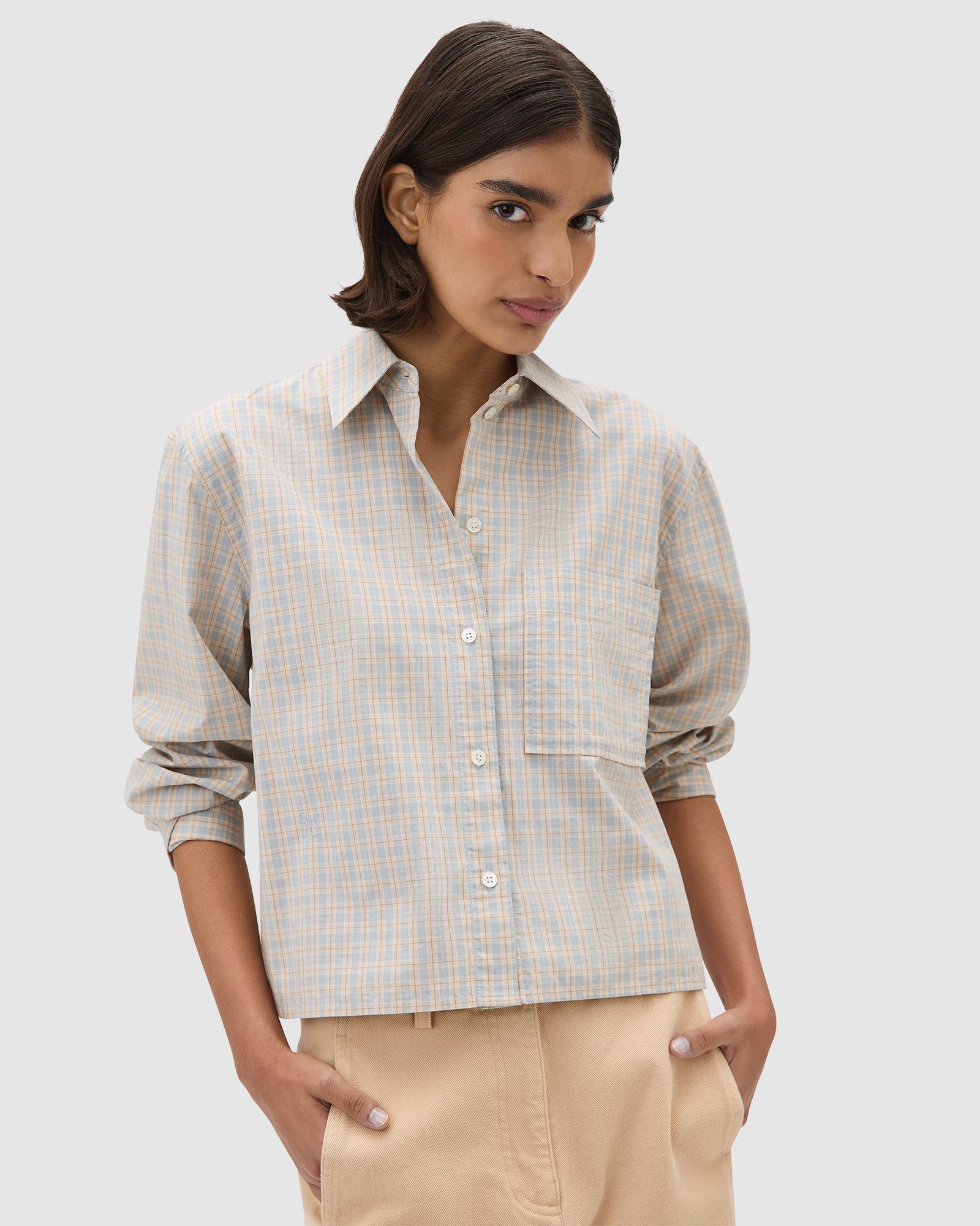 Soft Check Button Shirt