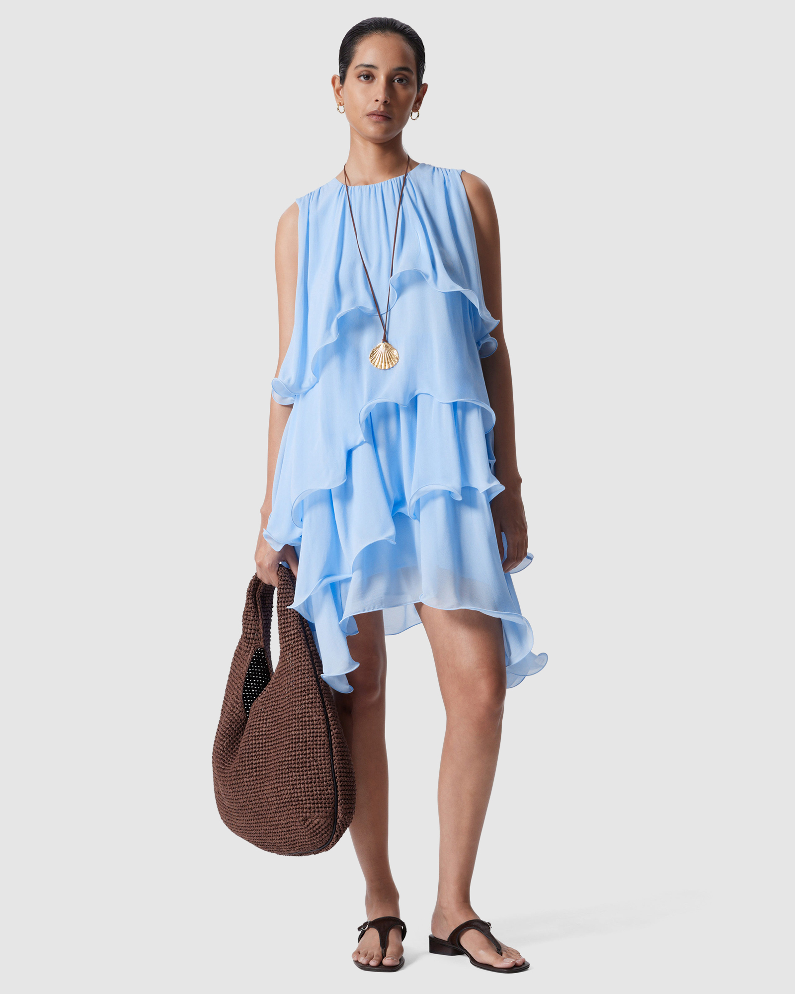 Sleeveless Frill Mini Dress