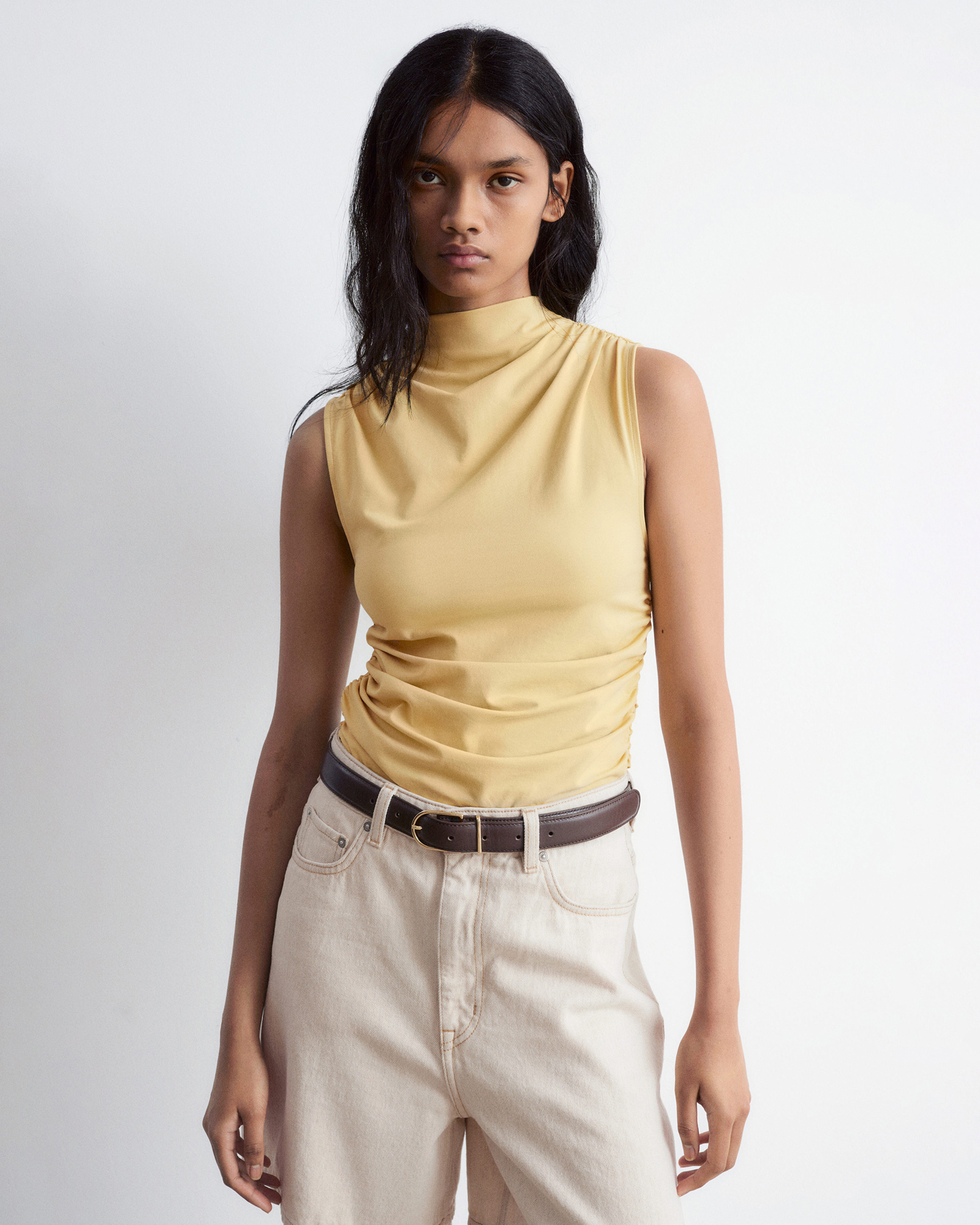 Sleeveless Mock-Neck Top