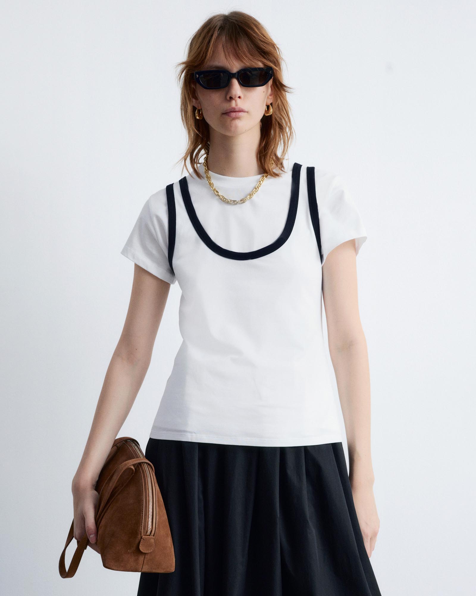 Contrast-Trim Tank Top