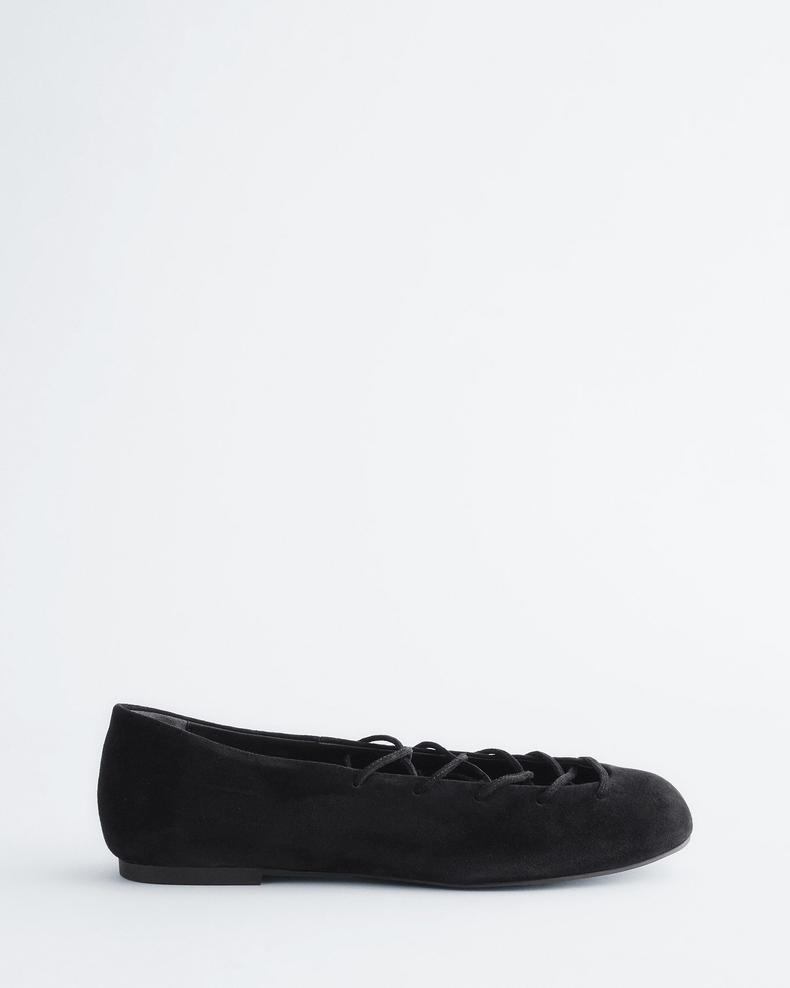 Lace-Up Leather Ballerina
