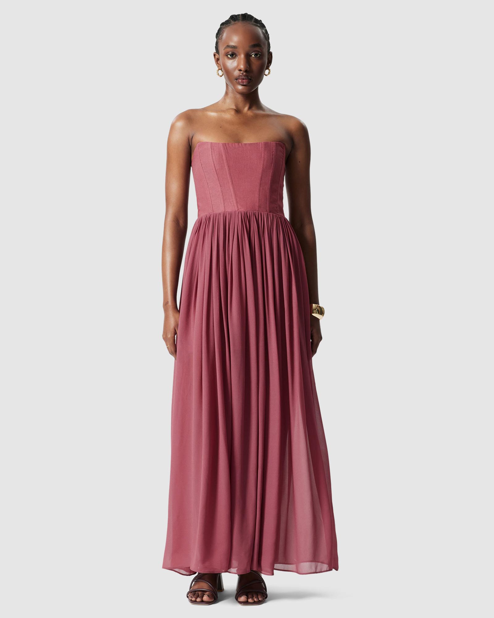Sheer Corset Midi Dress