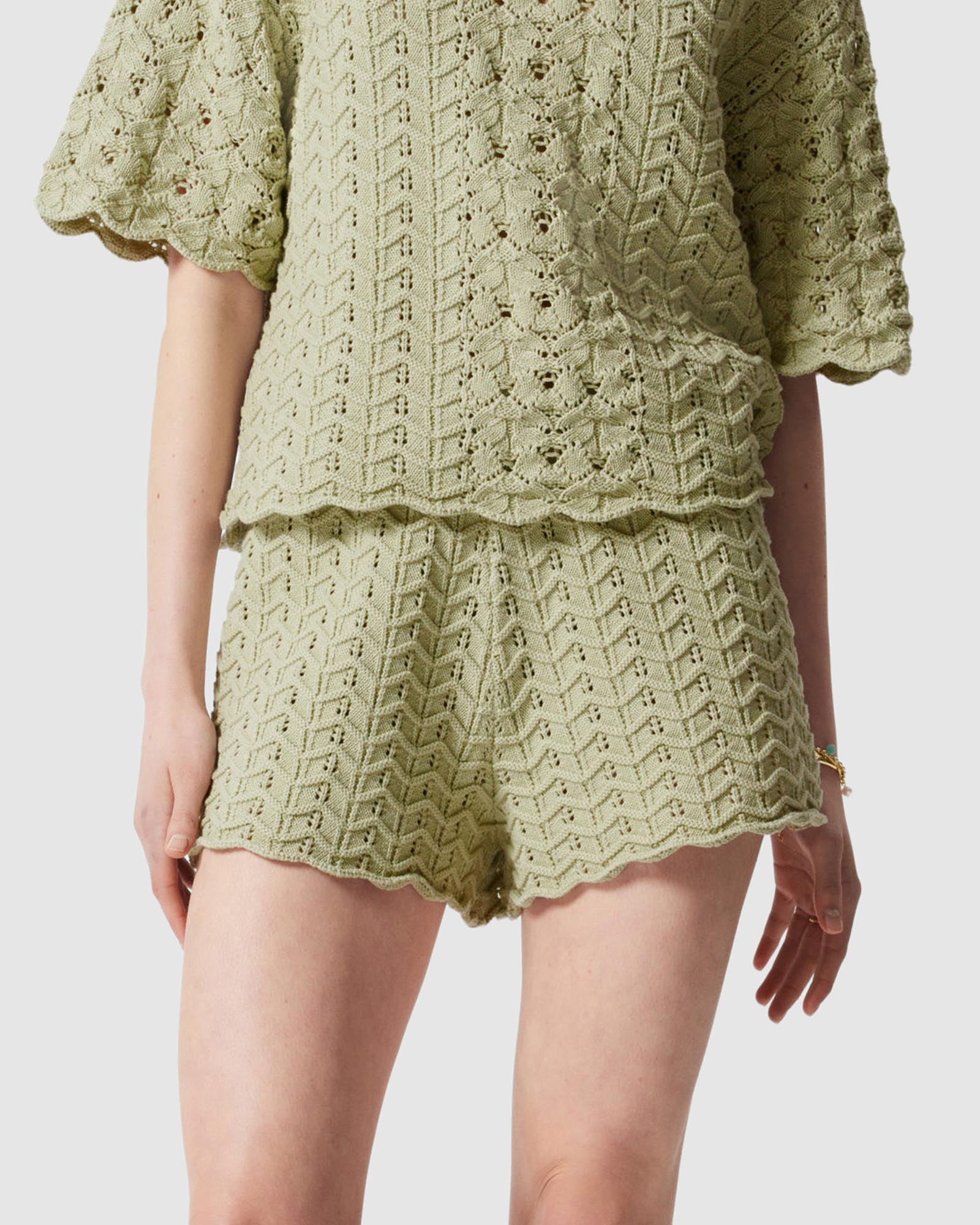 Pointelle-Knit Shorts