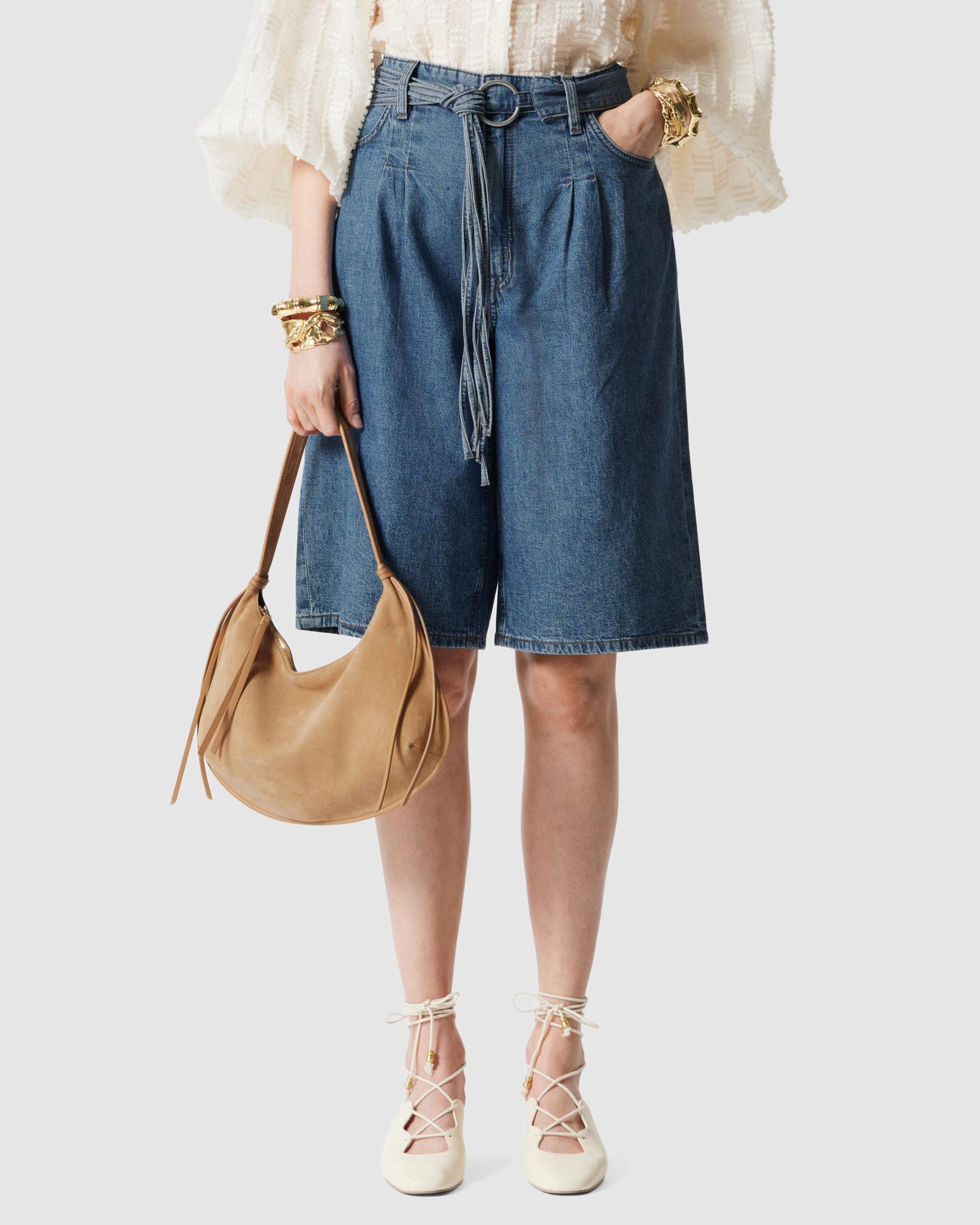 Long Denim Shorts